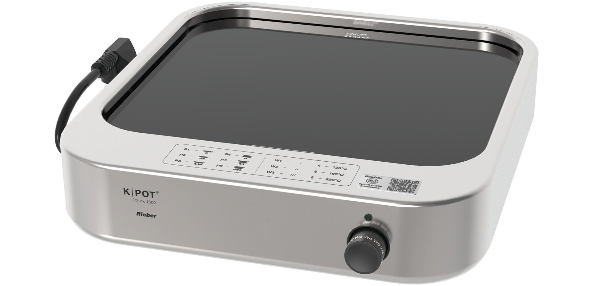 Auftischgerät K-POT 2/3 ck-1600 / 1 Zone / Edelstahl
