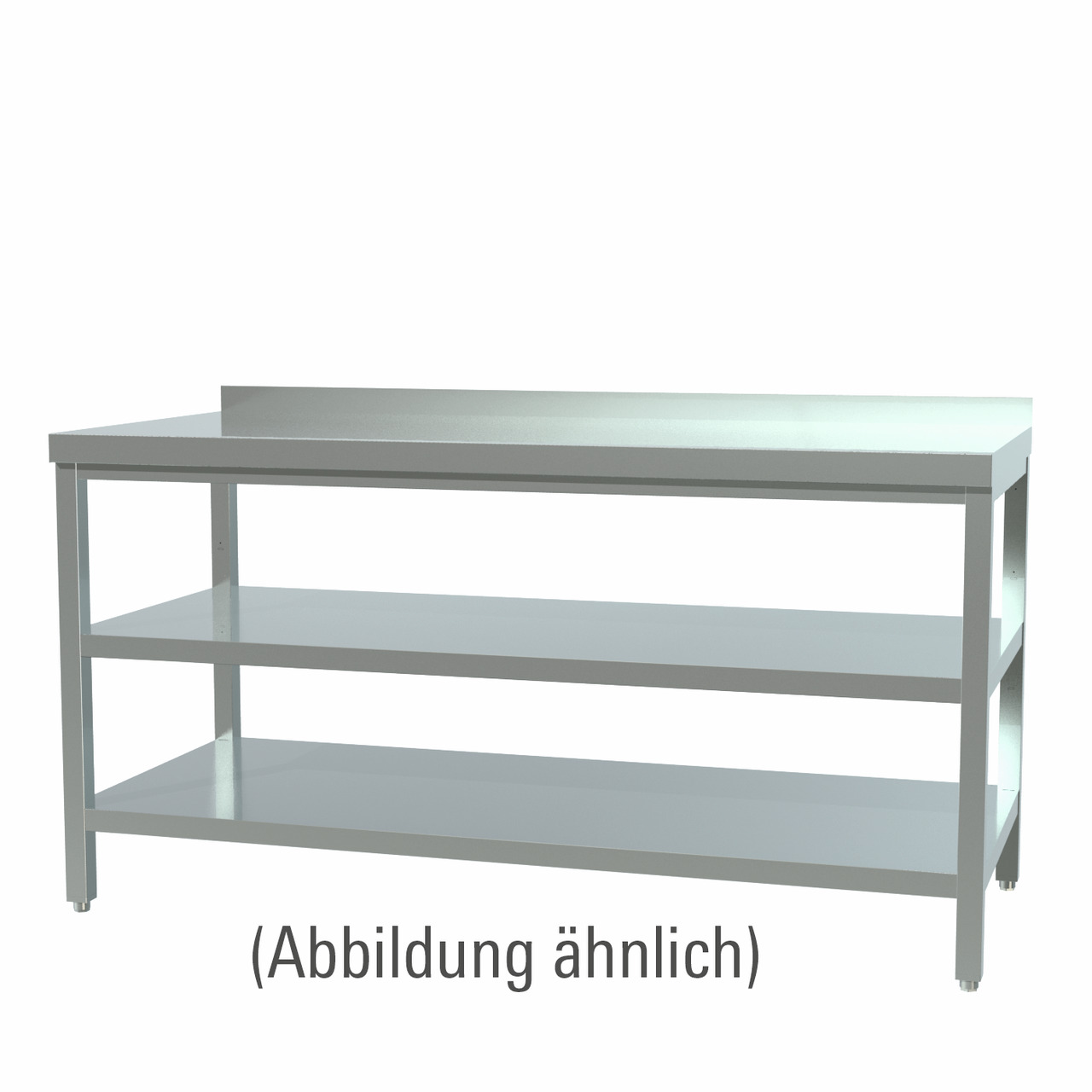Arbeitstisch verschweißt mit 2 Böden mit 50 mm Aufkantung 1200 x 700 x 850 mm