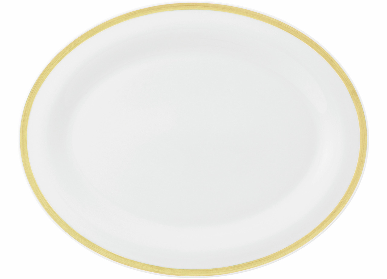 Community, Platte oval 352 x 279 mm Pinselband ocker