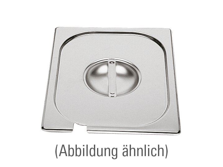 GN-Deckel, GN 2/4, 530 x 162 mm, mit Löffelausschnitt, Edelstahl