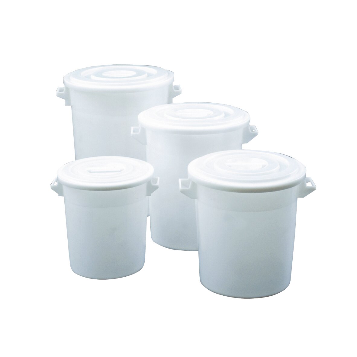 Kübel + Griffe 35,00 l / 430 x 390 x 410 mm / ø 310 mm Boden / weiß