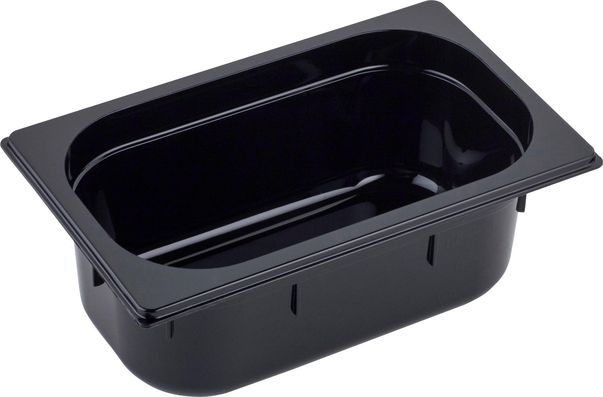 GN Behälter 1/4 Polycarbonat schwarz T: 100 mm 3,2 l