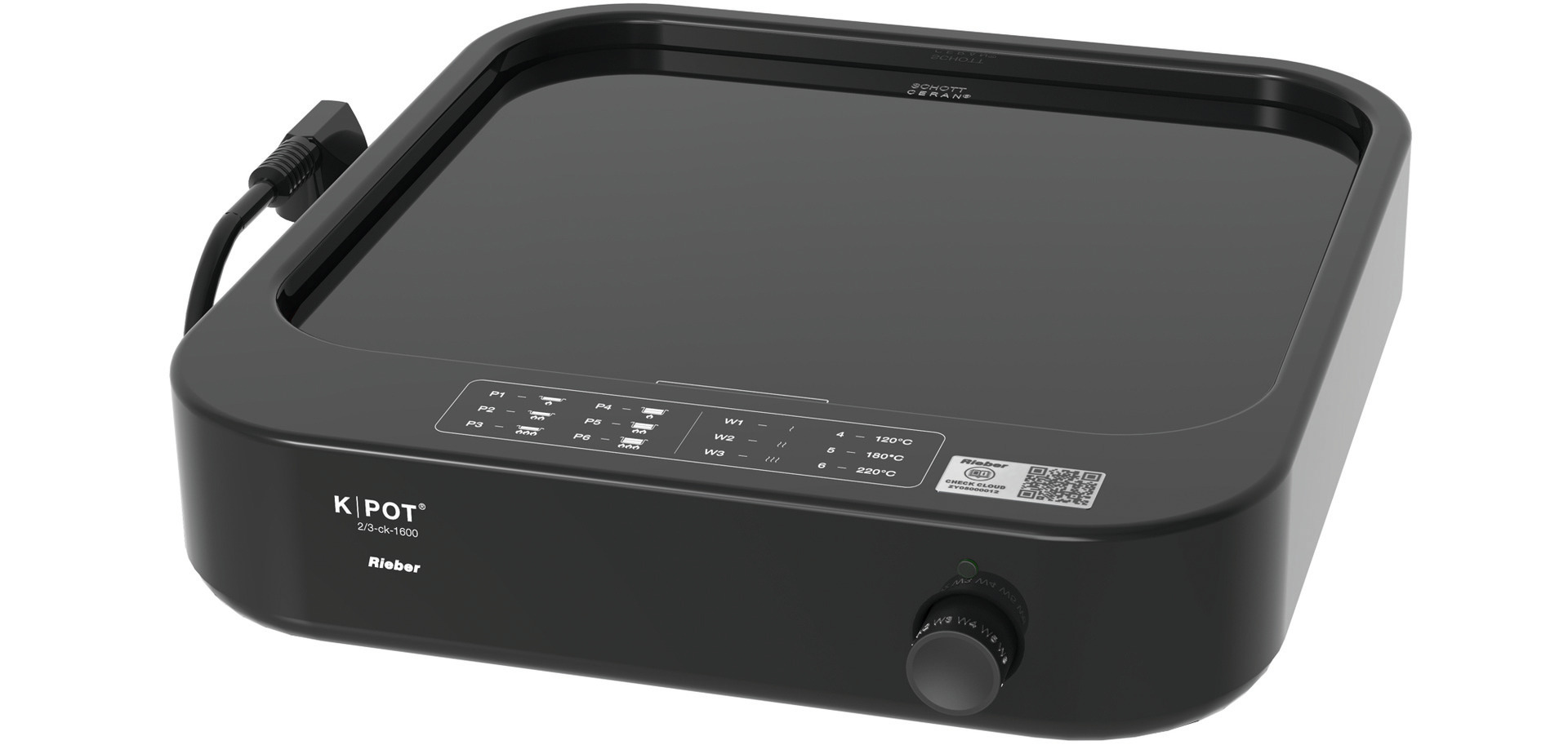 Auftischgerät K-POT 2/3 ck-1600 / 1 Zone / schwarz