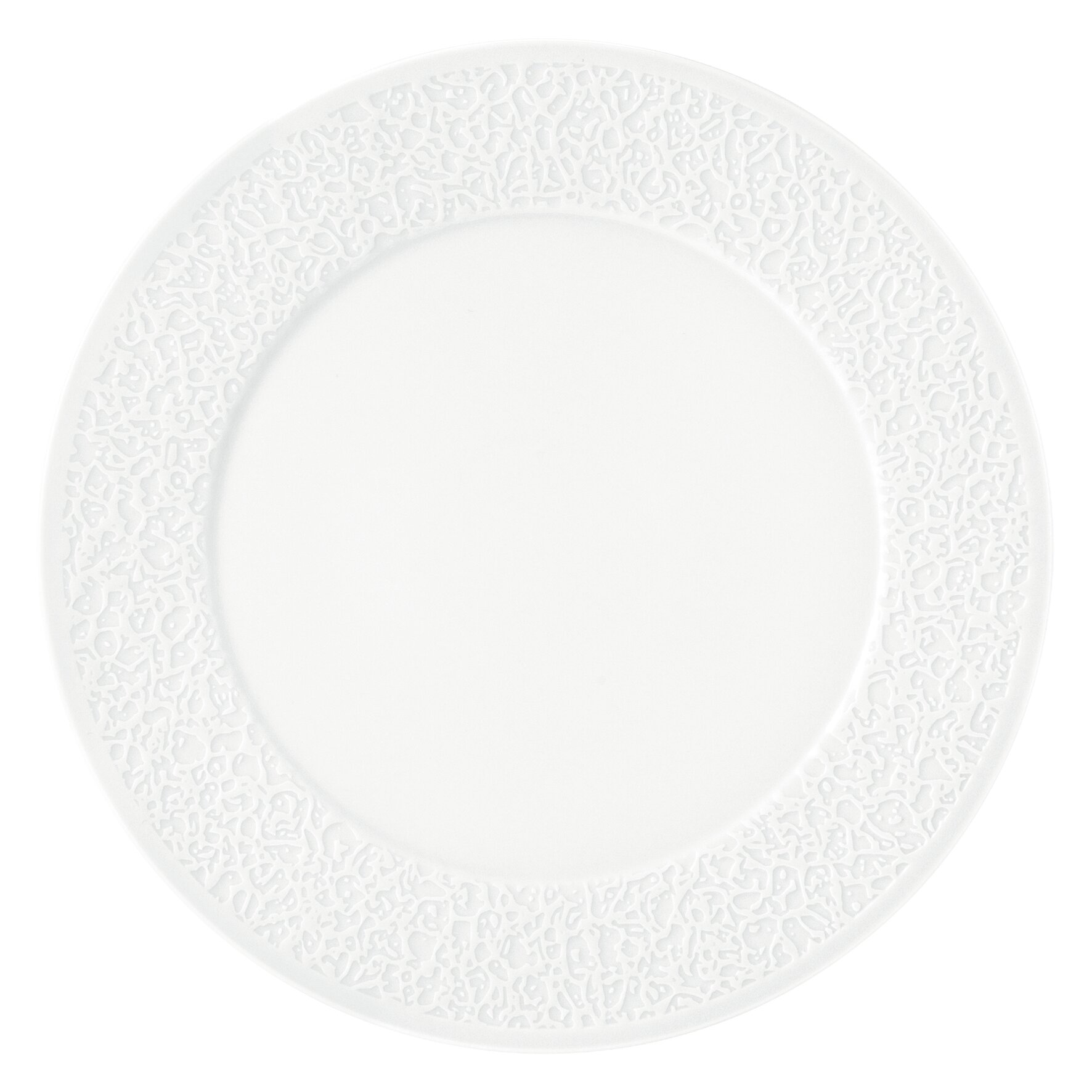 Nori, Teller flach ø 330 mm Relief schmal weiß