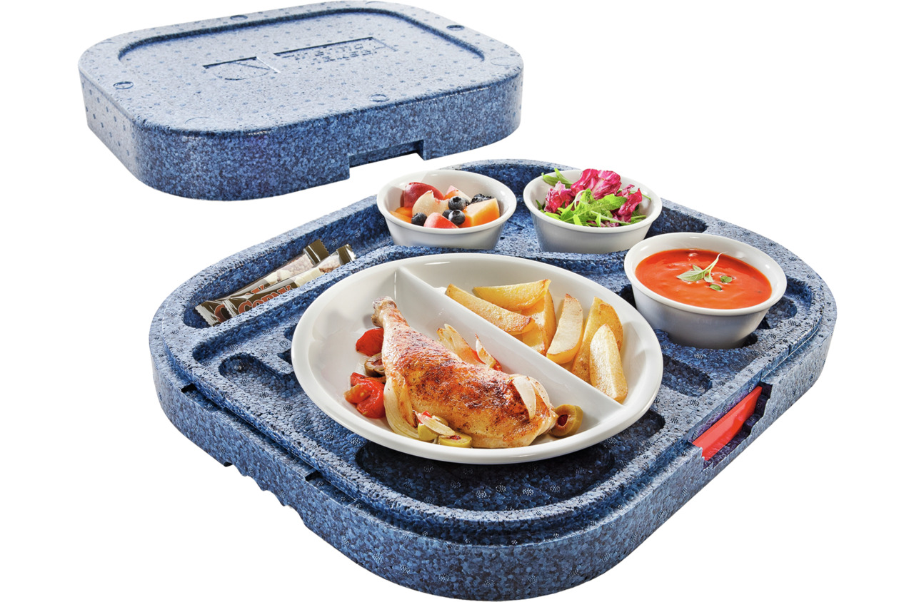 Hochisolierter Wärmesafe Dinner Champion rund / 475 x 395 x 130 mm / blau