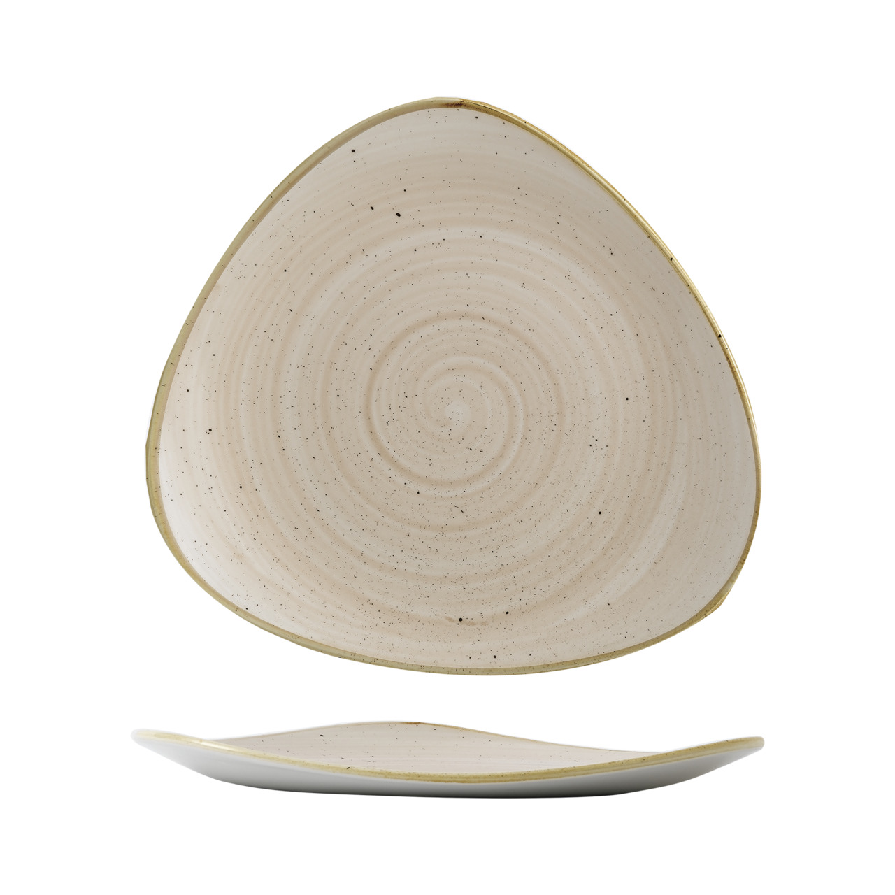 Stonecast, Teller Lotus dreieckig ø 265 mm Nutmeg Cream