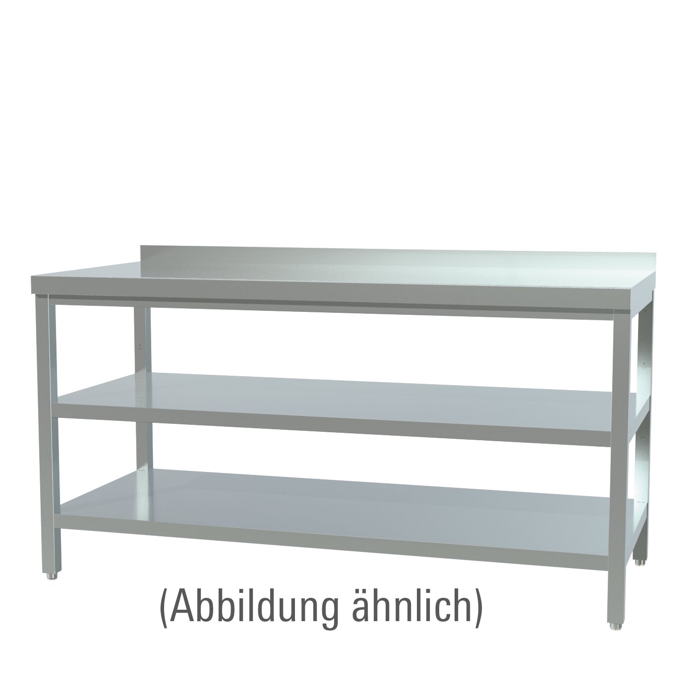 Arbeitstisch verschweißt mit 2 Böden mit 50 mm Aufkantung 1600 x 700 x 850 mm