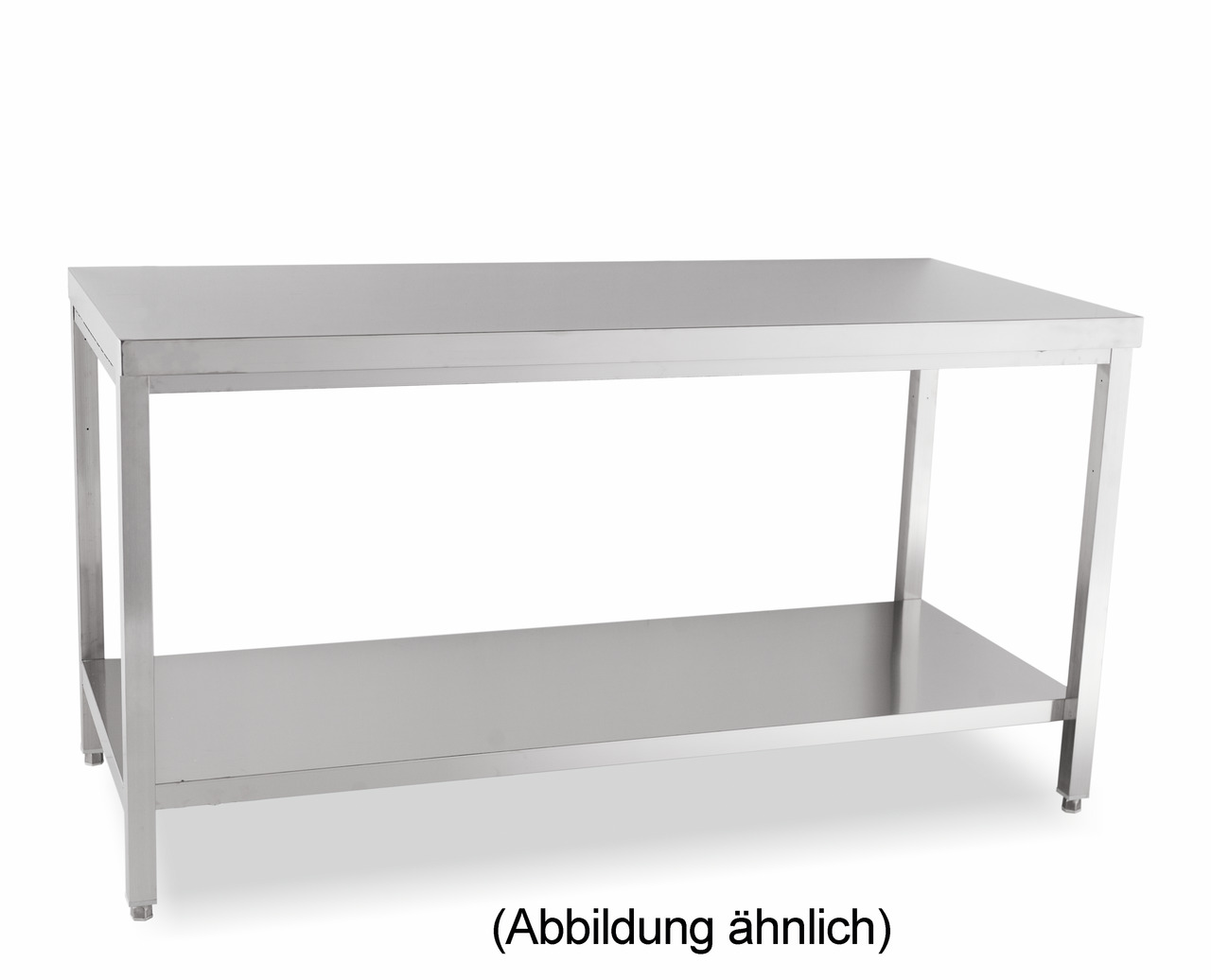 Arbeitstisch verschweißt mit Ablageboden ohne Aufkantung 2000 x 600 x 850 mm