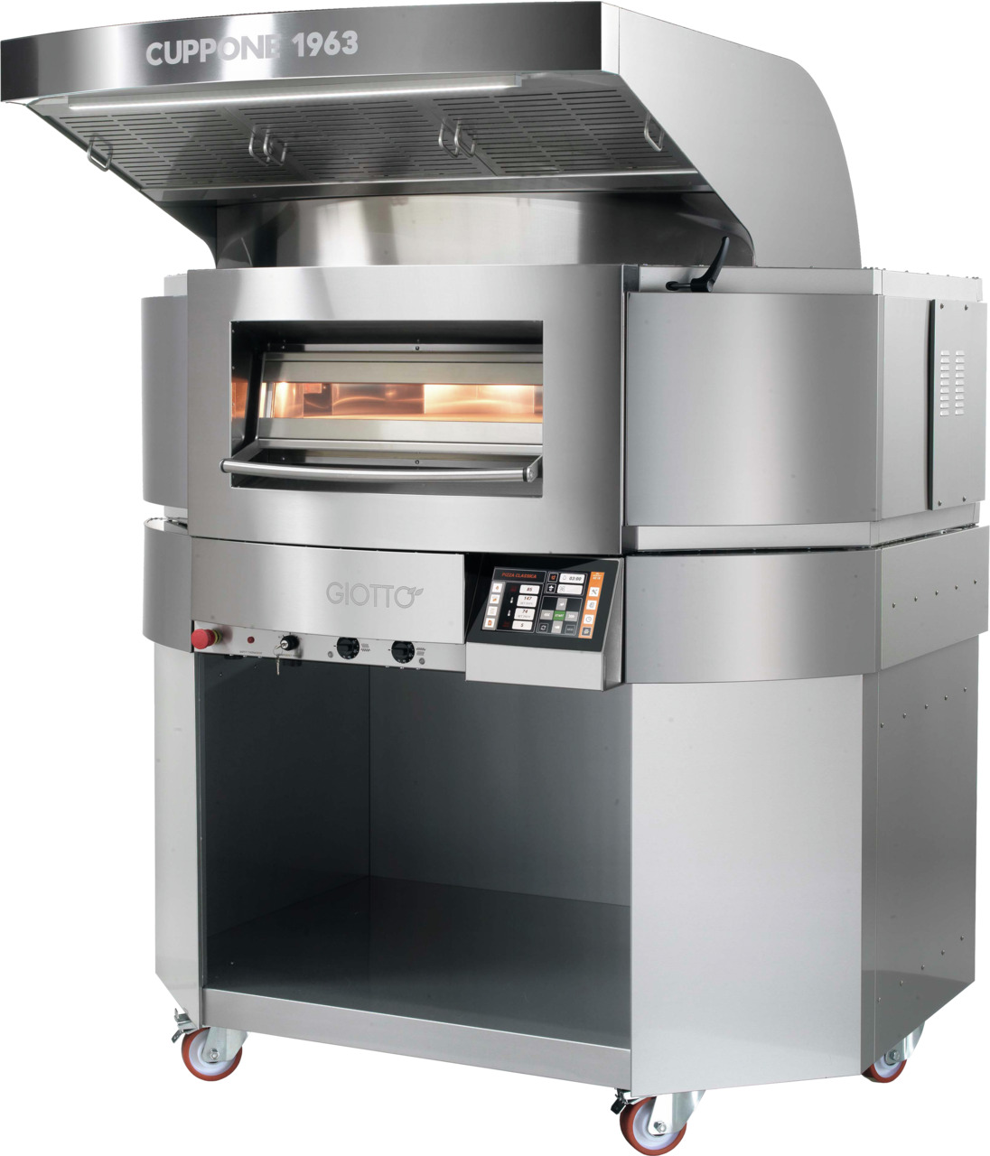 Elektro-Einkammer-Backofen mit drehbarer Backplatte für 10 x ø 350 mm Pizzen