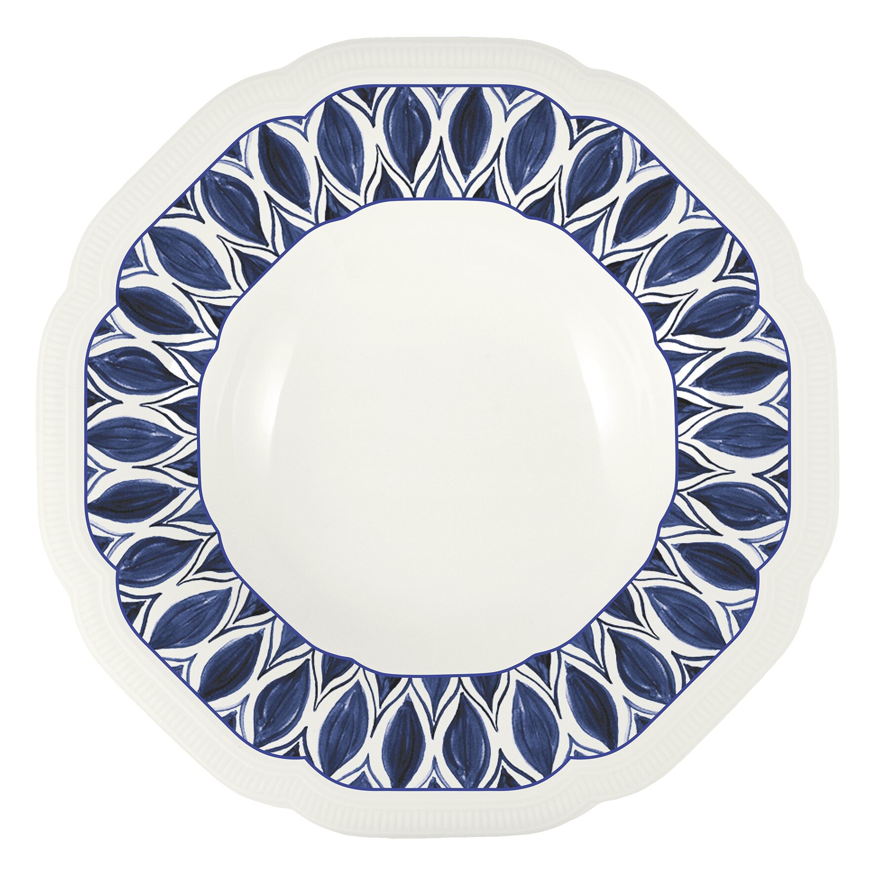 Floral Charm, Coupteller tief rund mit Relief ø 275 mm / 0,75 l blue