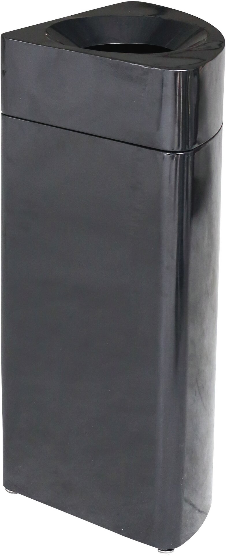 Selbstlöschender Abfalleimer 40 l, 1/4 Kreis, schwarz