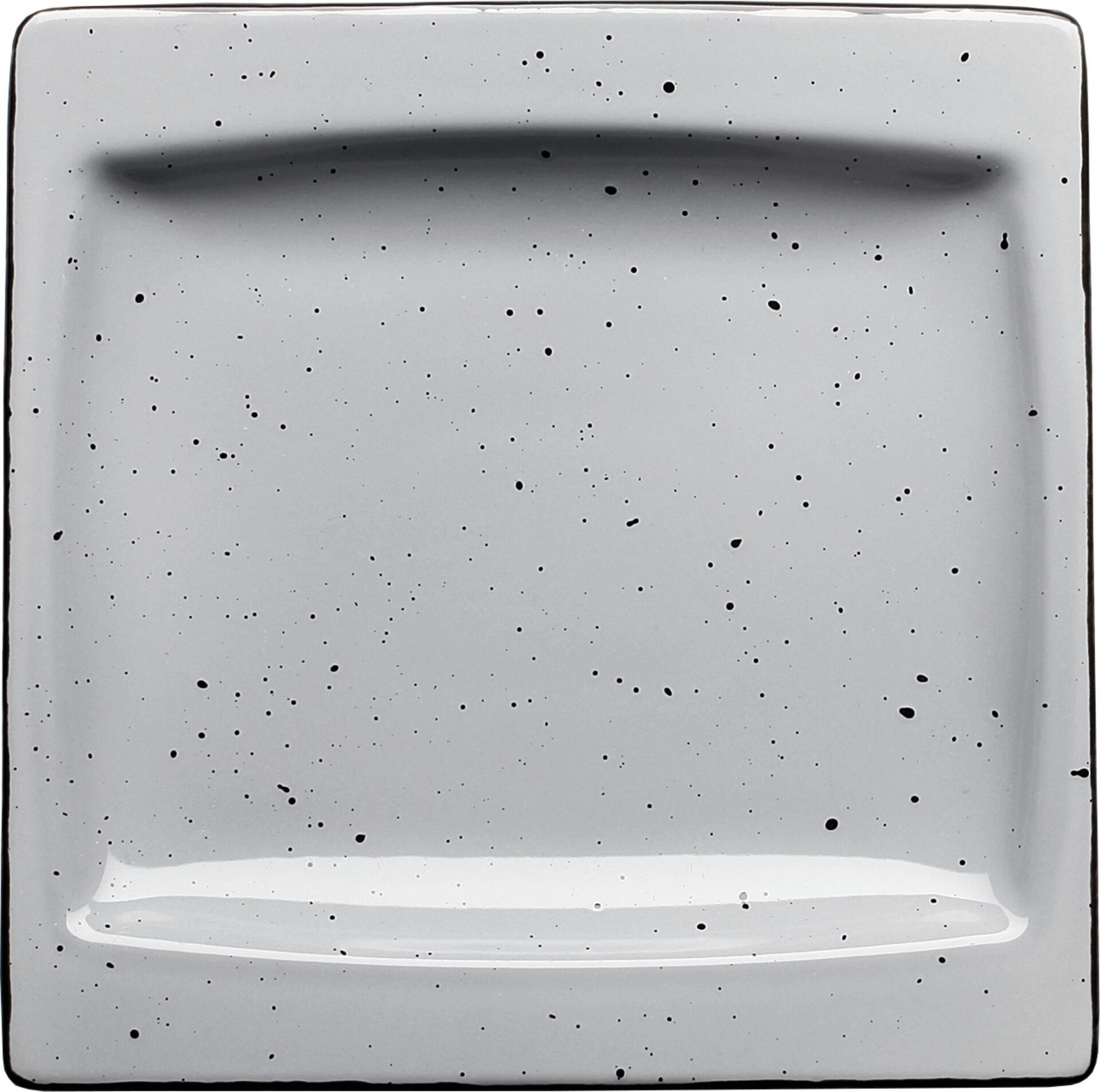 Porzellanserie "Granja" grau Platte flach eckig, 18 x 18 cm