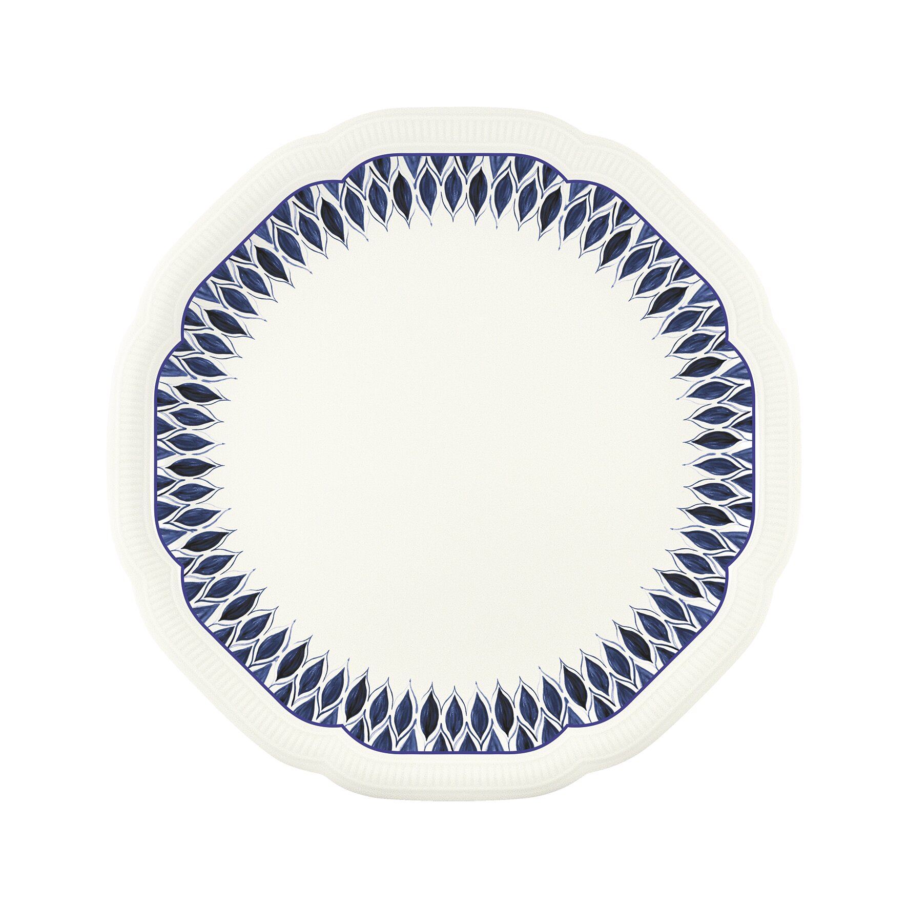 Floral Charm, Coupteller flach rund mit Relief ø 230 mm blue