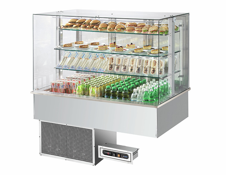 Büfett-Element Bain-Marie Wanne 2144 mm GN 6/1 Vollverkleidung Hemlock