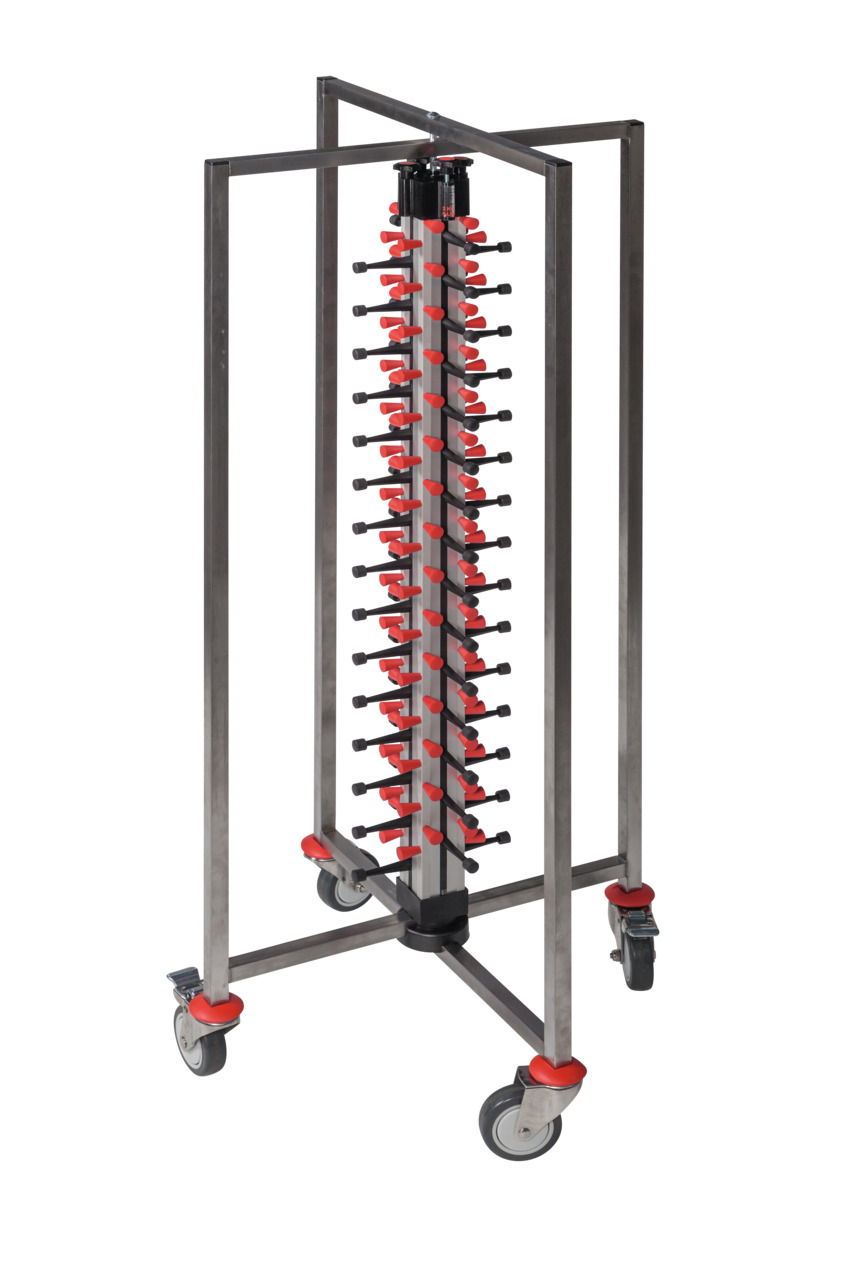 Tellerstapelsystem PLATE MATE, fahrbar und faltbar, bis 60 Teller / H=1430 mm