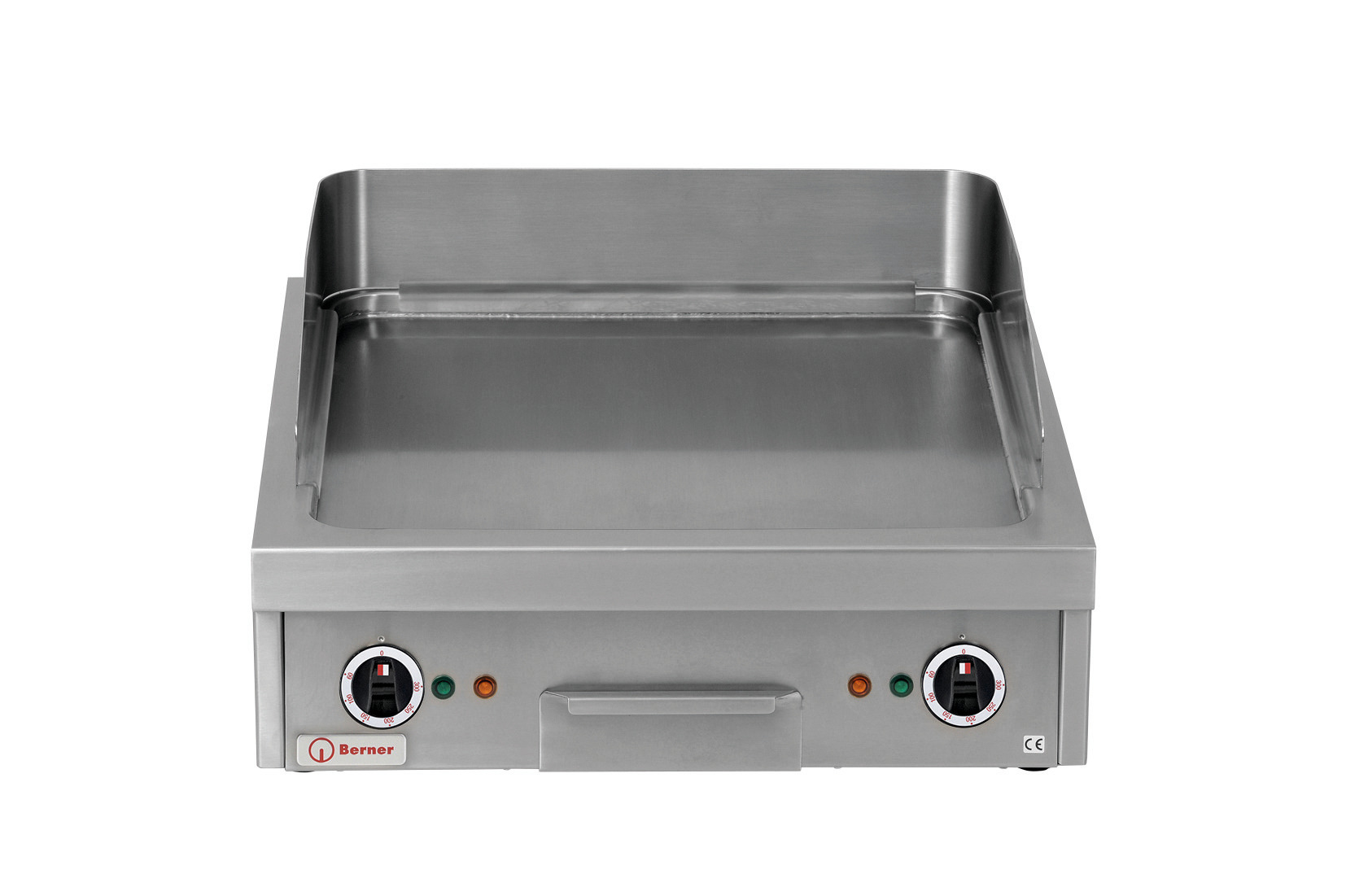 Elektro-Bratplatte glatt / 2 Heizzonen / Bratfläche 520 x 520 mm / Auftischgerät