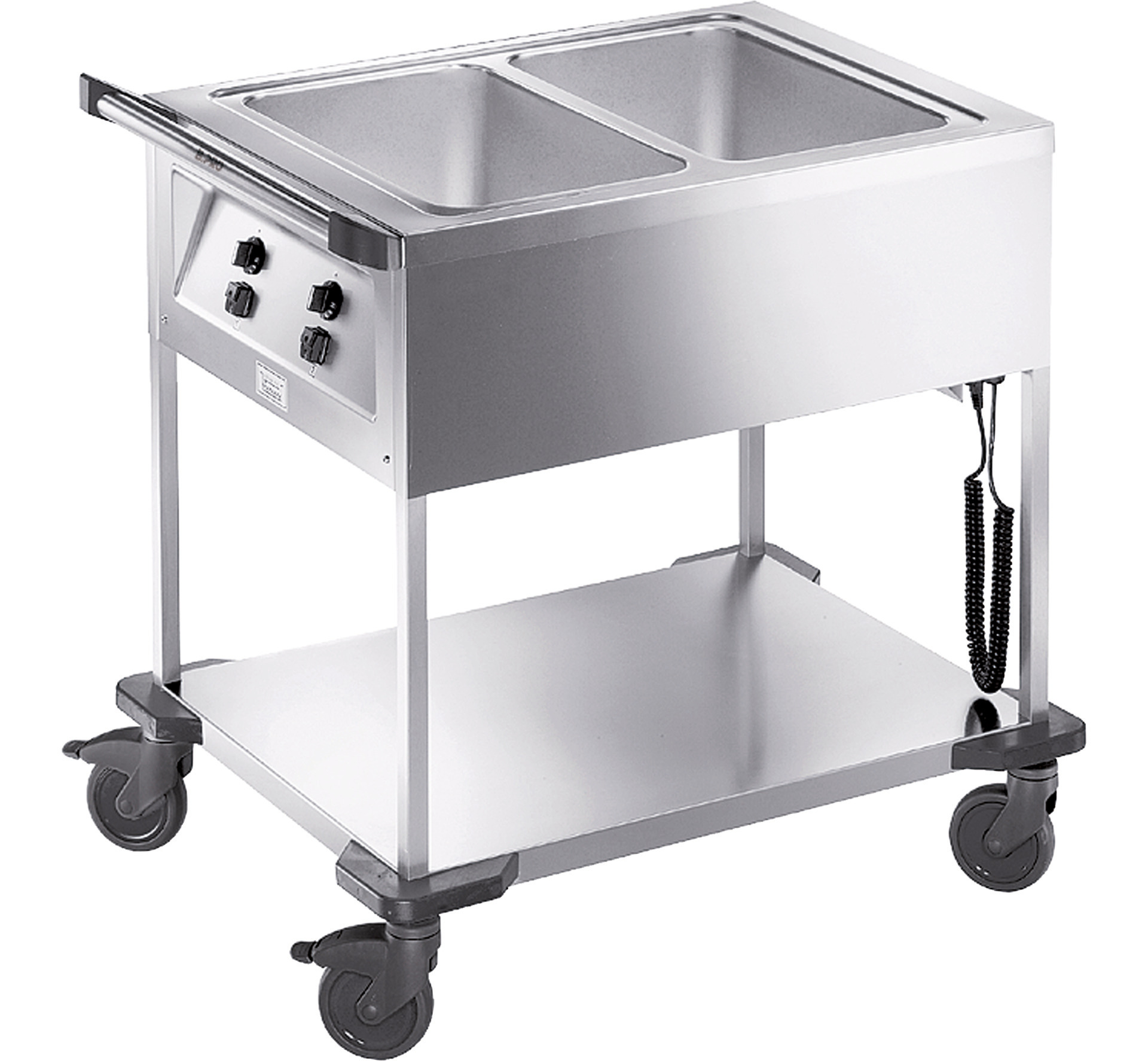 Speisenausgabewagen 2 x GN 1/1 / mit Temperaturregler / beheizt