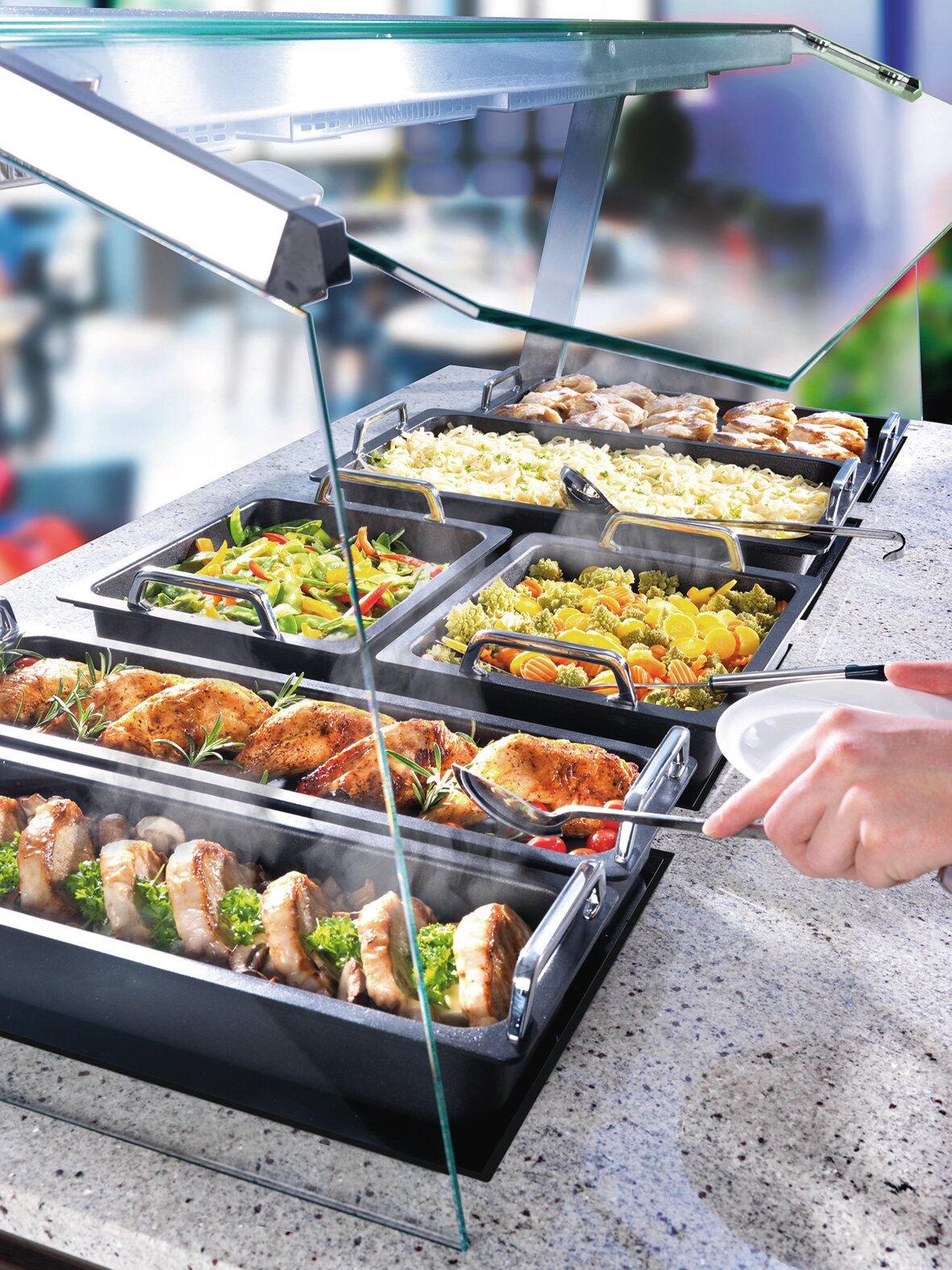 GN-Induktions-Warmhaltegerät ohne Rahmen Einbaugerät 1 Heizzone / 0,80 kW