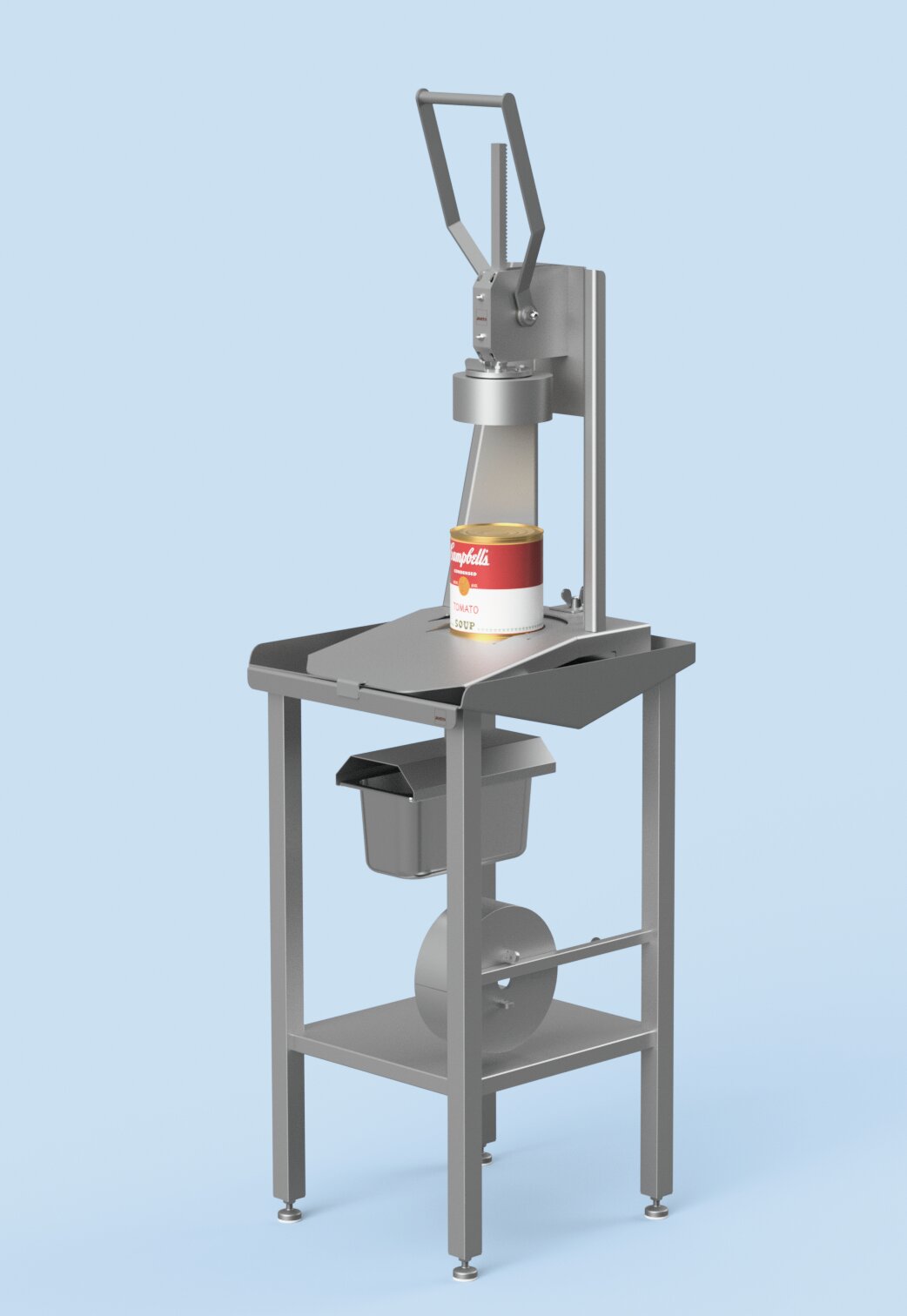 Tisch mit Auffangschale für Dosenöffner für 3,00 l / 5,00 l / 10,00 l Dosen