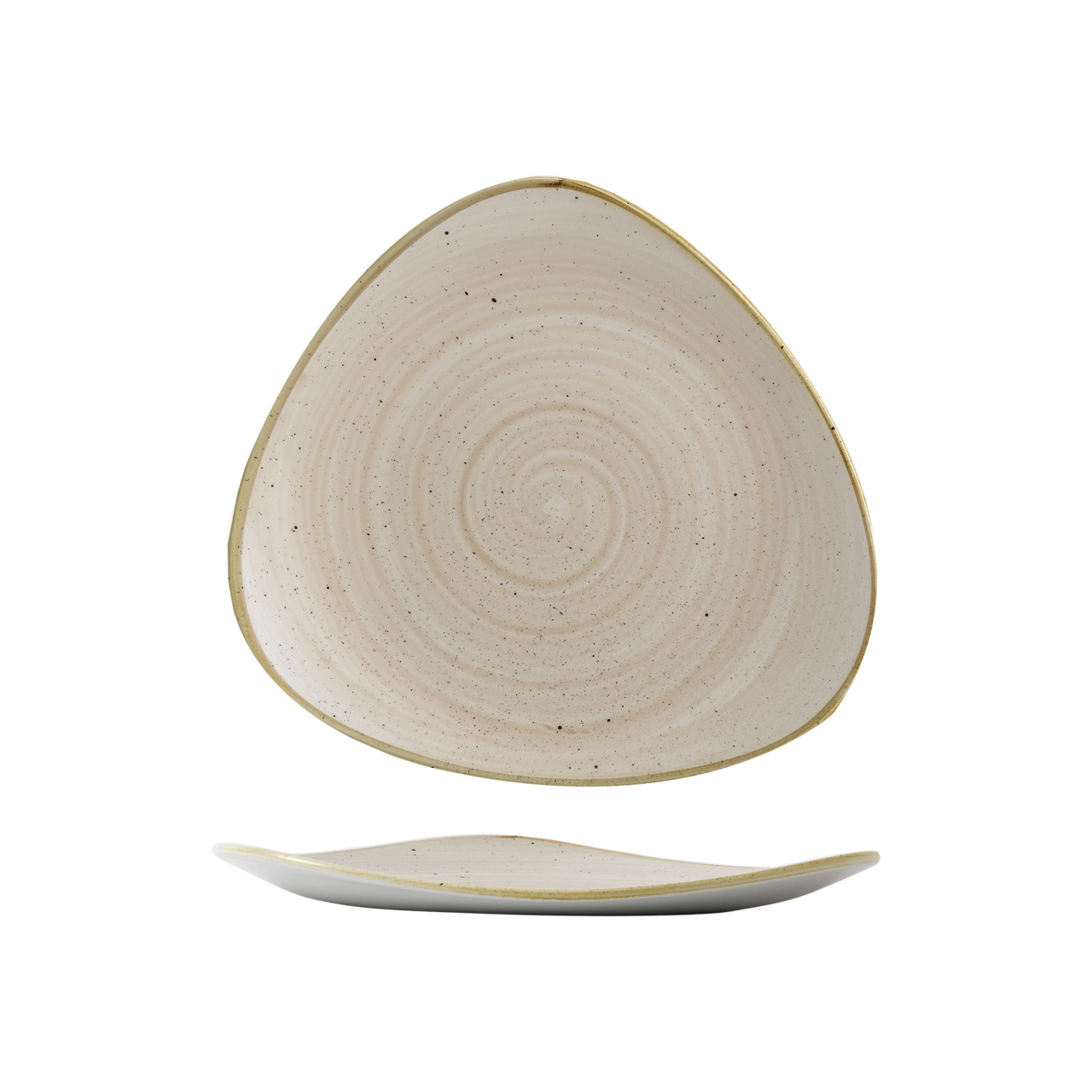 Stonecast, Teller Lotus dreieckig ø 229 mm Nutmeg Cream