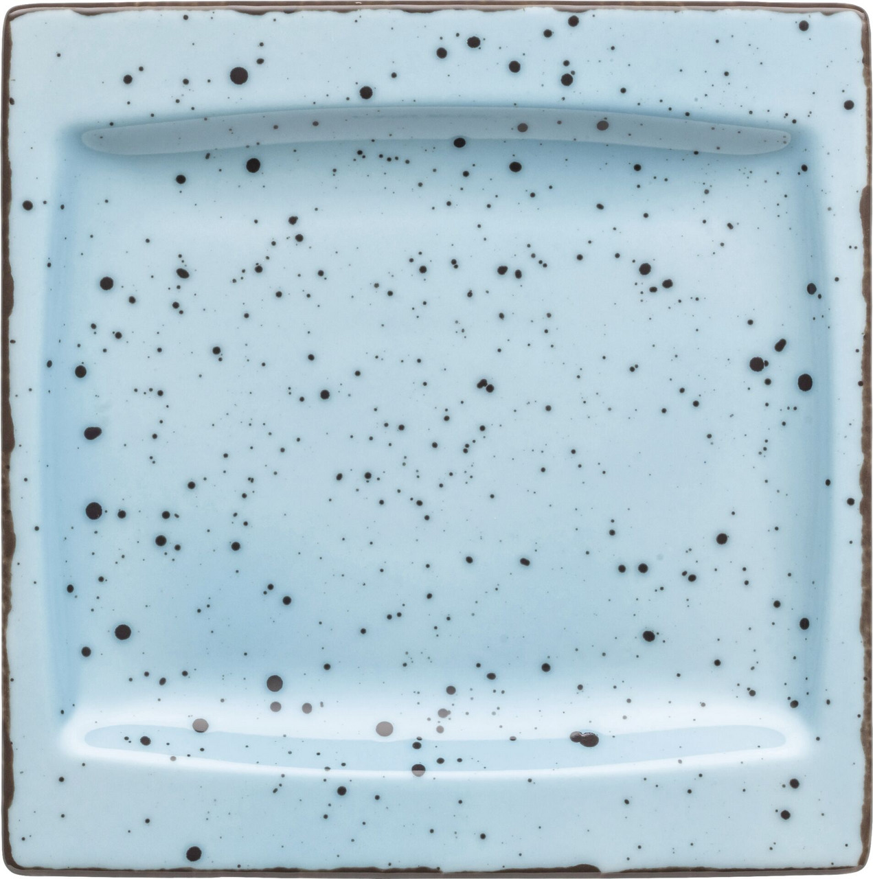 Platte flach eckig "Granja" aqua 18 x 18 cm