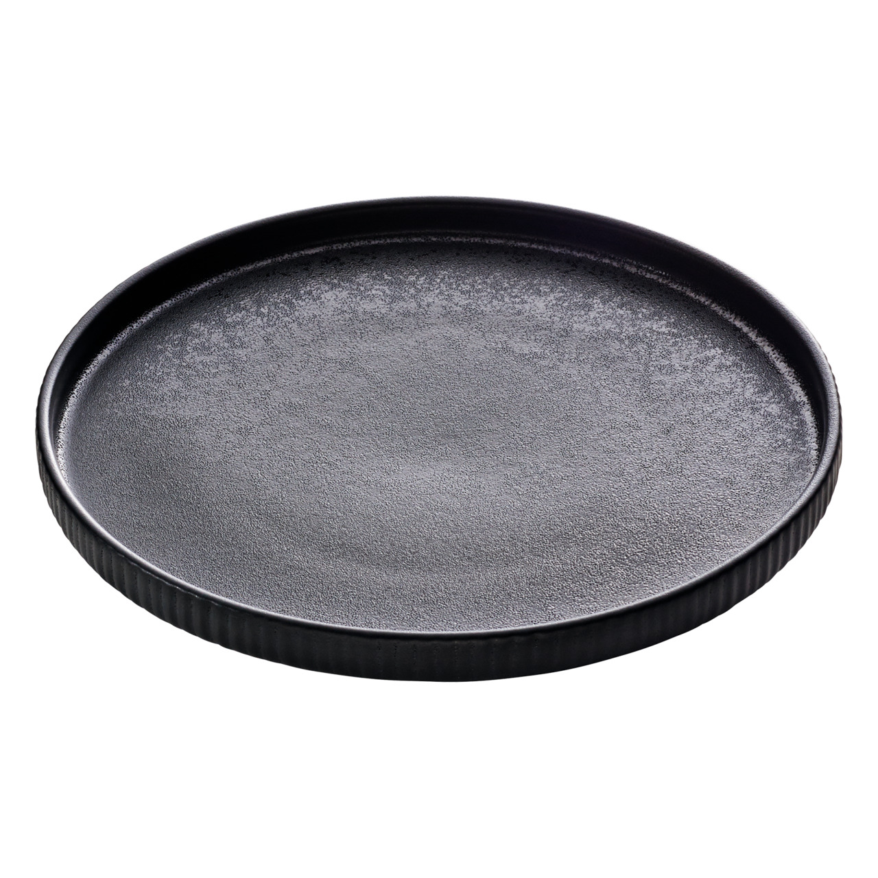 Nara, Teller flach rund Relief ø 270 mm / 0,58 l schwarz