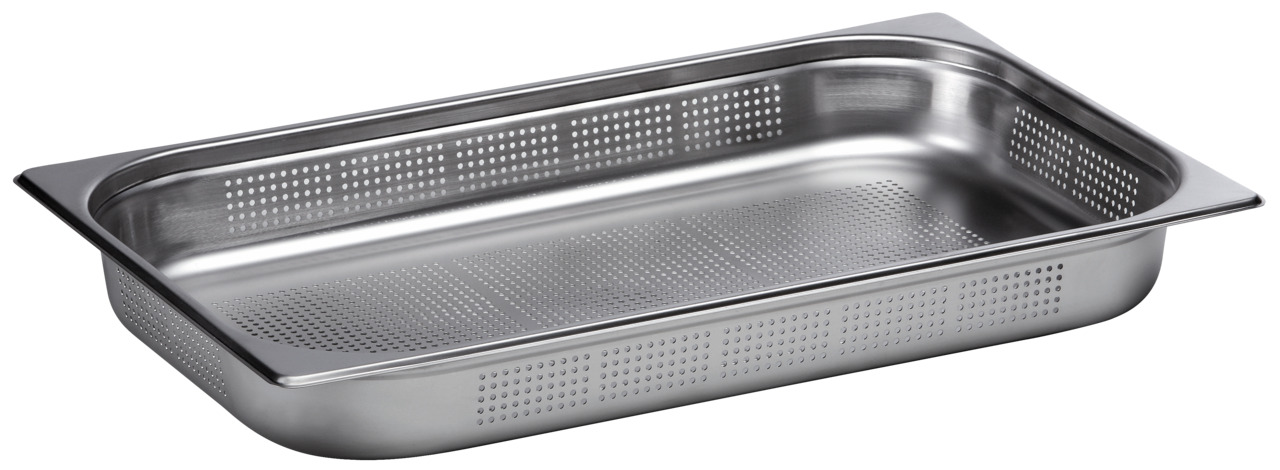 GN-Behälter, gelocht, GN 1/1, 530 x 325 x 65 mm, Edelstahl
