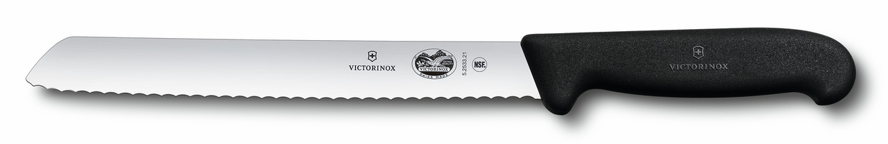 Fibrox, Brotmesser 210 mm Wellenschliff schwarz