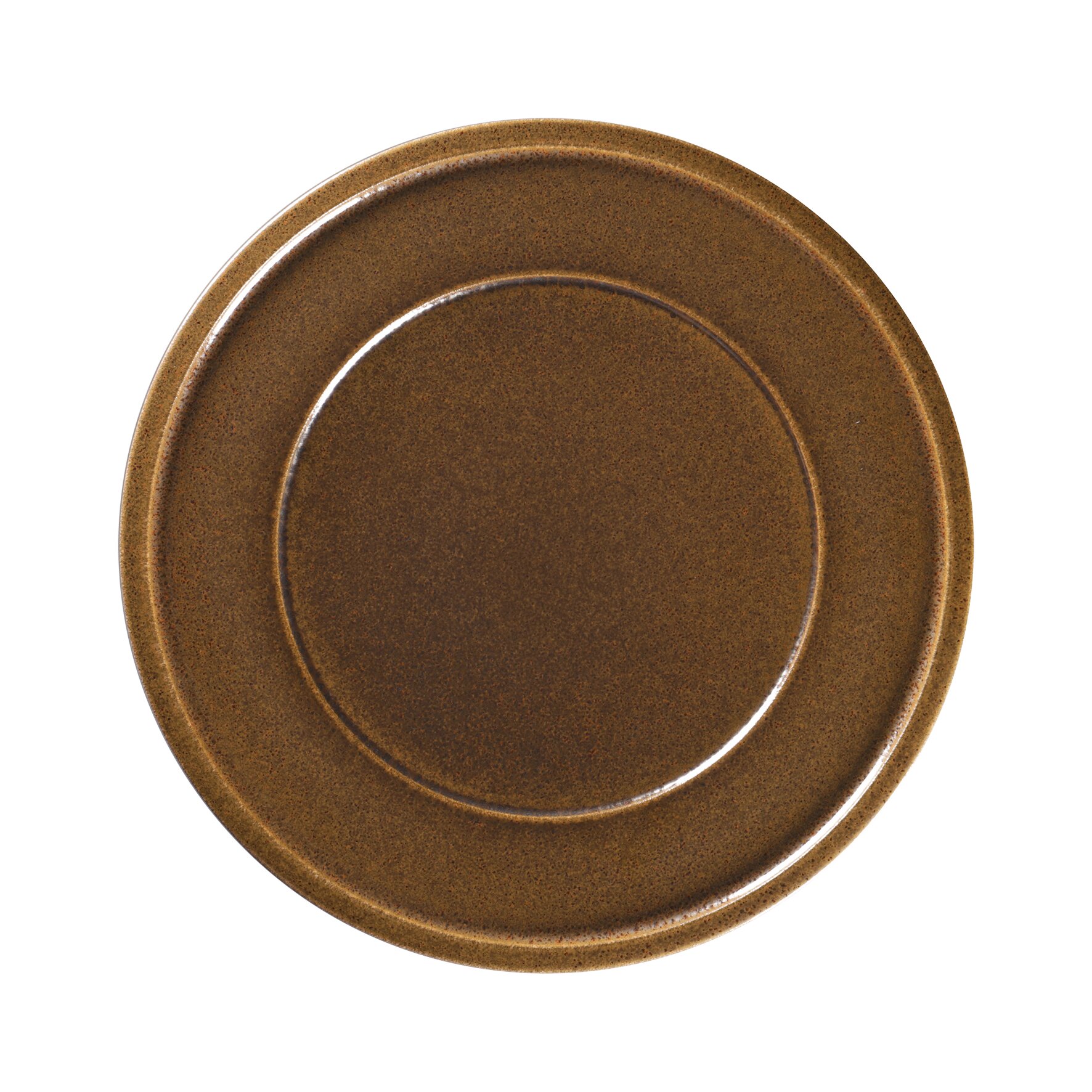 Ease, Teller flach mit Rand ø 318 mm rust brown
