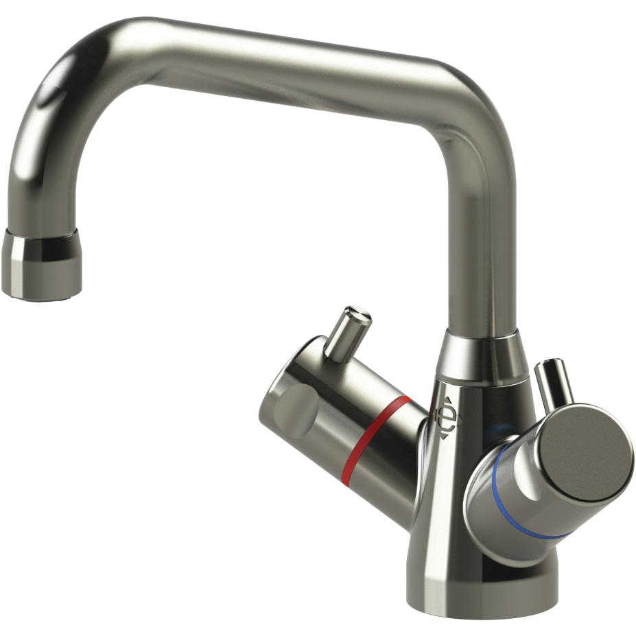 Einloch-Zweigriff-Mischbatterie 1/2" mit HU-Auslauf/Ausladung 200 mm