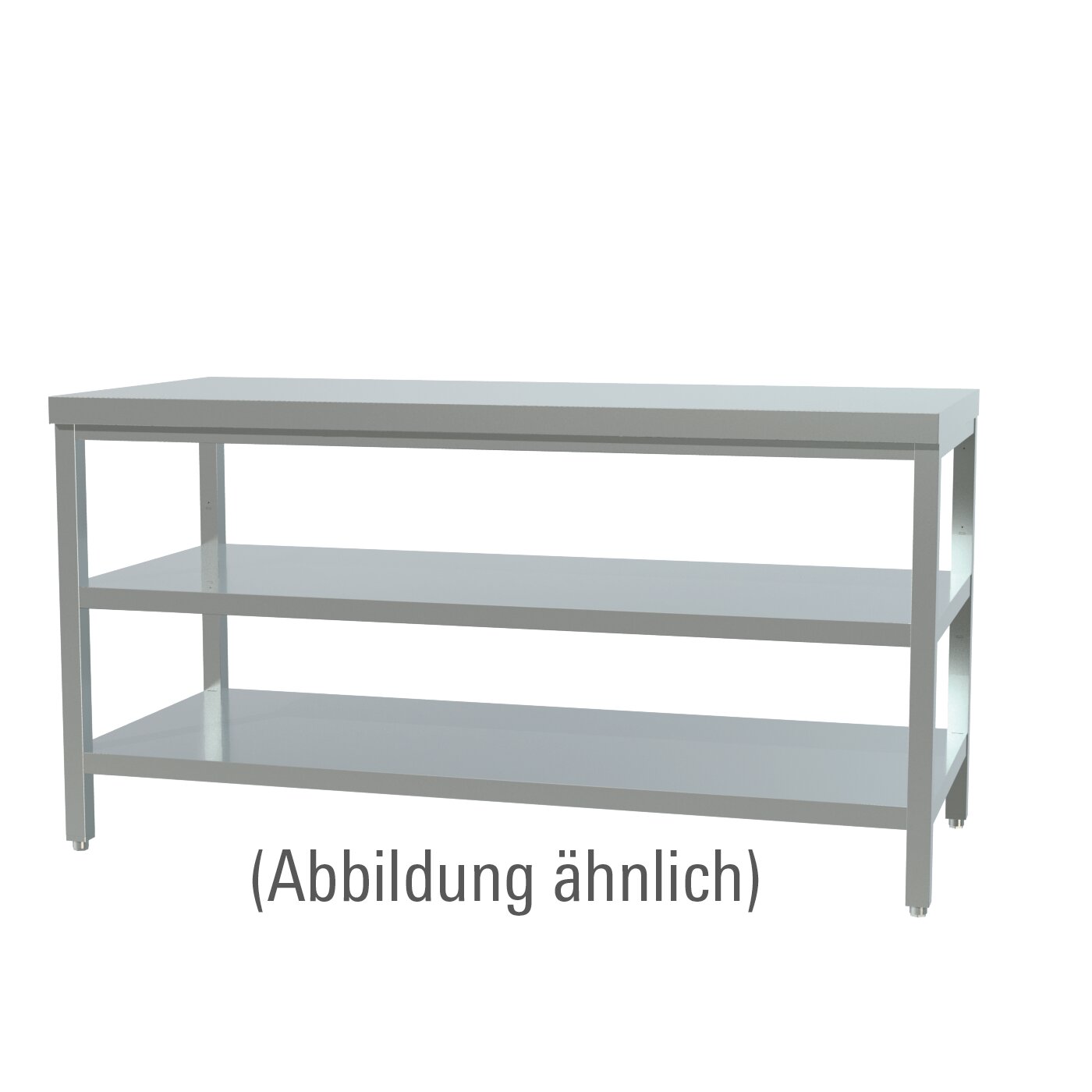 Arbeitstisch verschweißt mit 2 Böden ohne Aufkantung 1100 x 700 x 850 mm