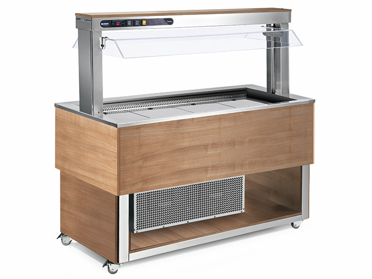 Büfett-Element Bain-Marie Wanne 2144 mm GN 6/1 Vollverkleidung RAL/Edelstahl