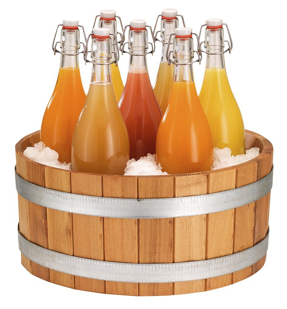 Getränke-Set Septet Nature ø 400 mm Holzfass inkl. Rahmen + Einsatz