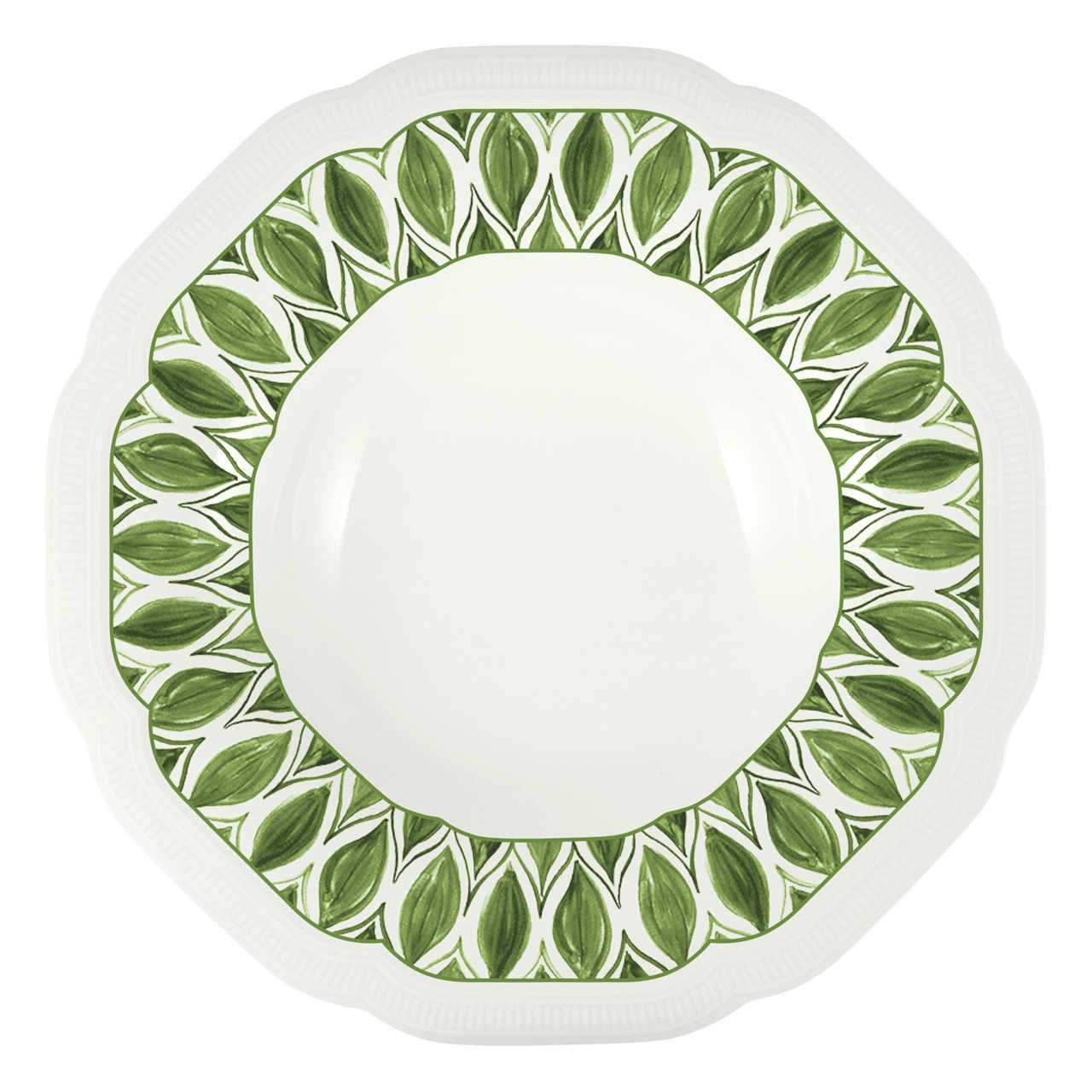 Floral Charm, Coupteller tief rund mit Relief ø  275 mm / 0,75 l green