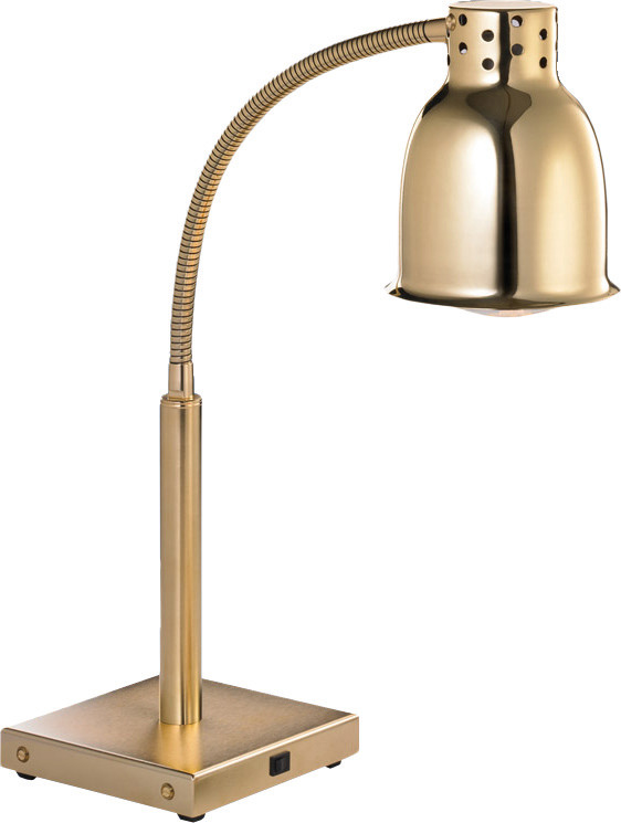 Buffet-Wärmelampe 250 W / 700 mm hoch / gold / Fußplatte 200 x 200 x 40 mm