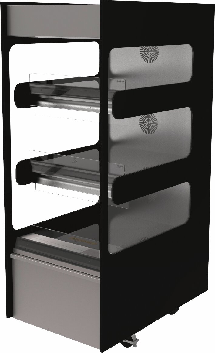 Speisenausgabevitrine Standmodell 3 Etagen / Zone 600 Square schwarz