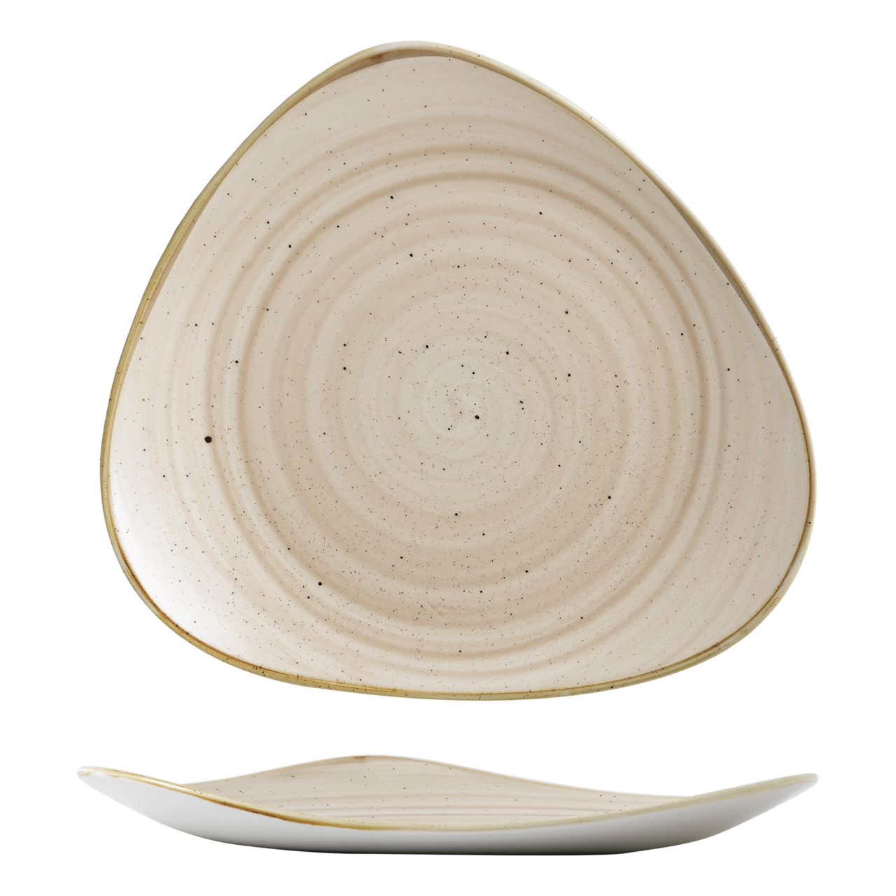 Stonecast, Teller Lotus dreieckig ø 311 mm Nutmeg Cream