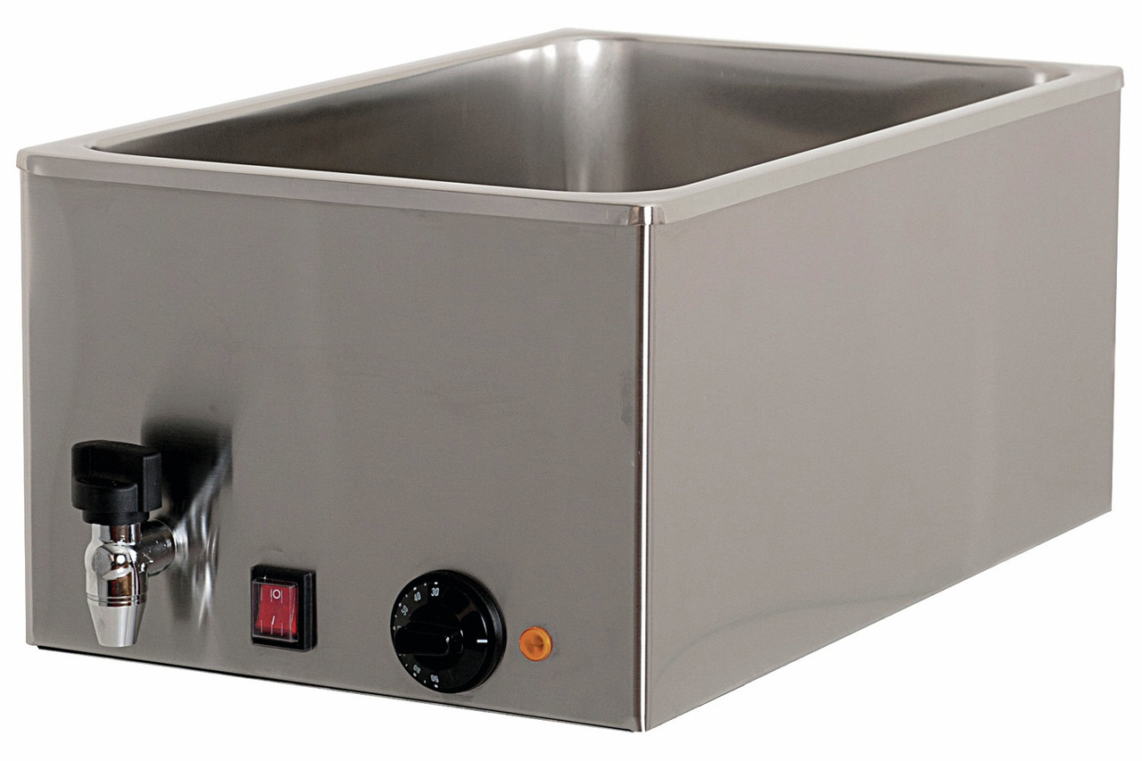 Elektro-Bain-Marie 1 x GN 1/1 H=200 mm mit Ablaufhahn 340 x 540 x 300 mm