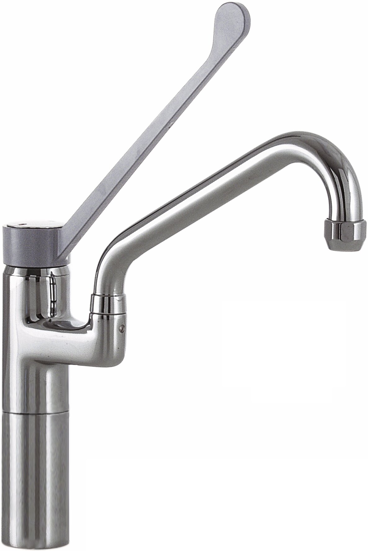 Mischbatterie mit Ellenbogen-Bedienhebel und Schwenkhahn 295 mm, Säule 100 mm