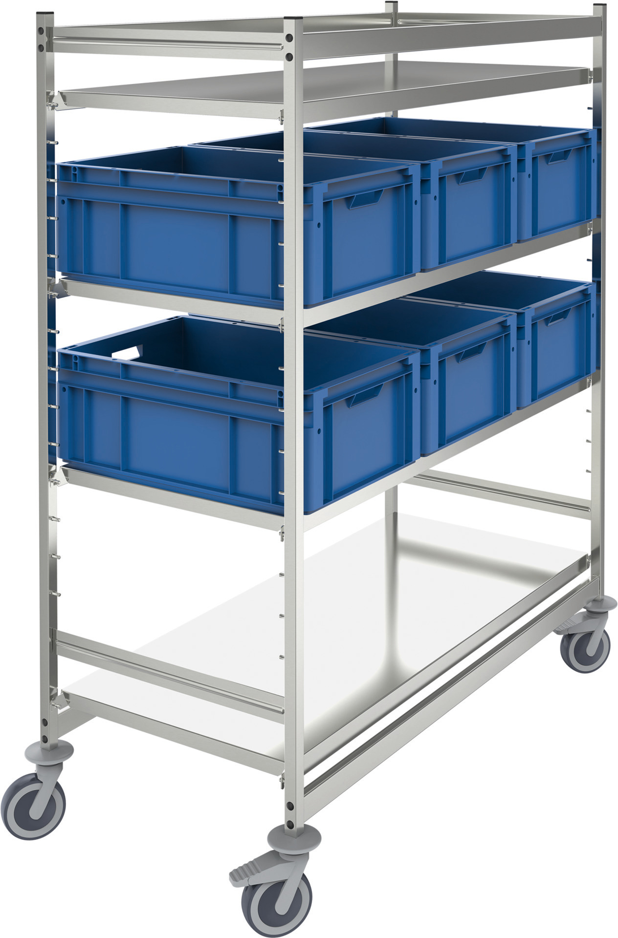 Regaltransportwagen für 12 x Eurobehälter / Tragkraft 240,00 kg