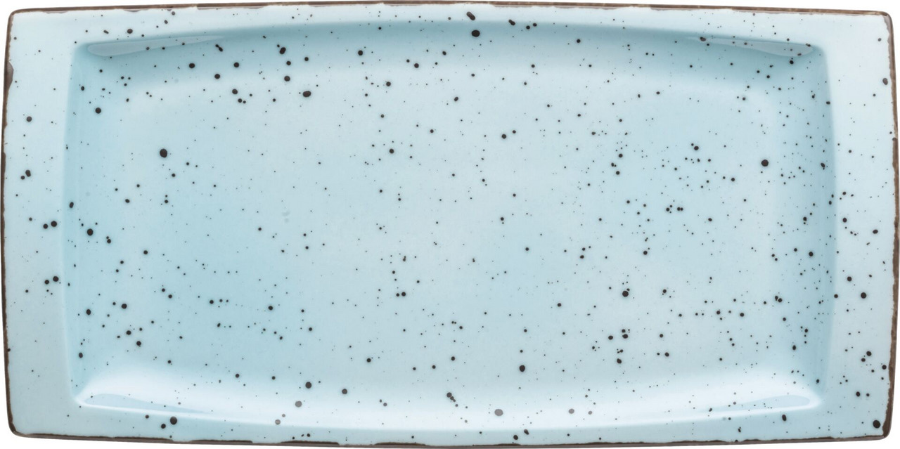 Platte flach eckig "Granja" aqua 18 x 36 cm