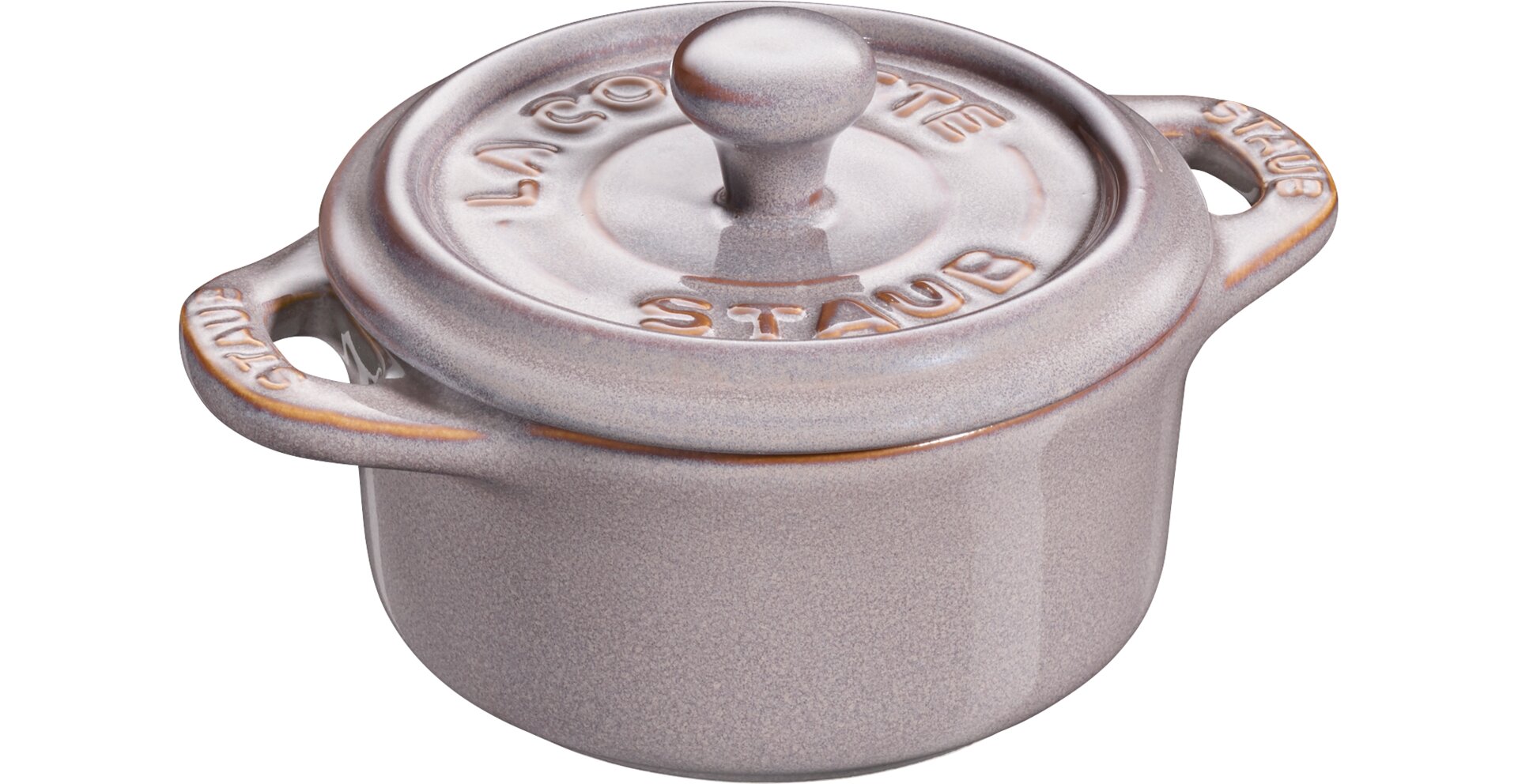 Mini-Cocotte ø 100 mm / 0,20 l Keramik antikgrau