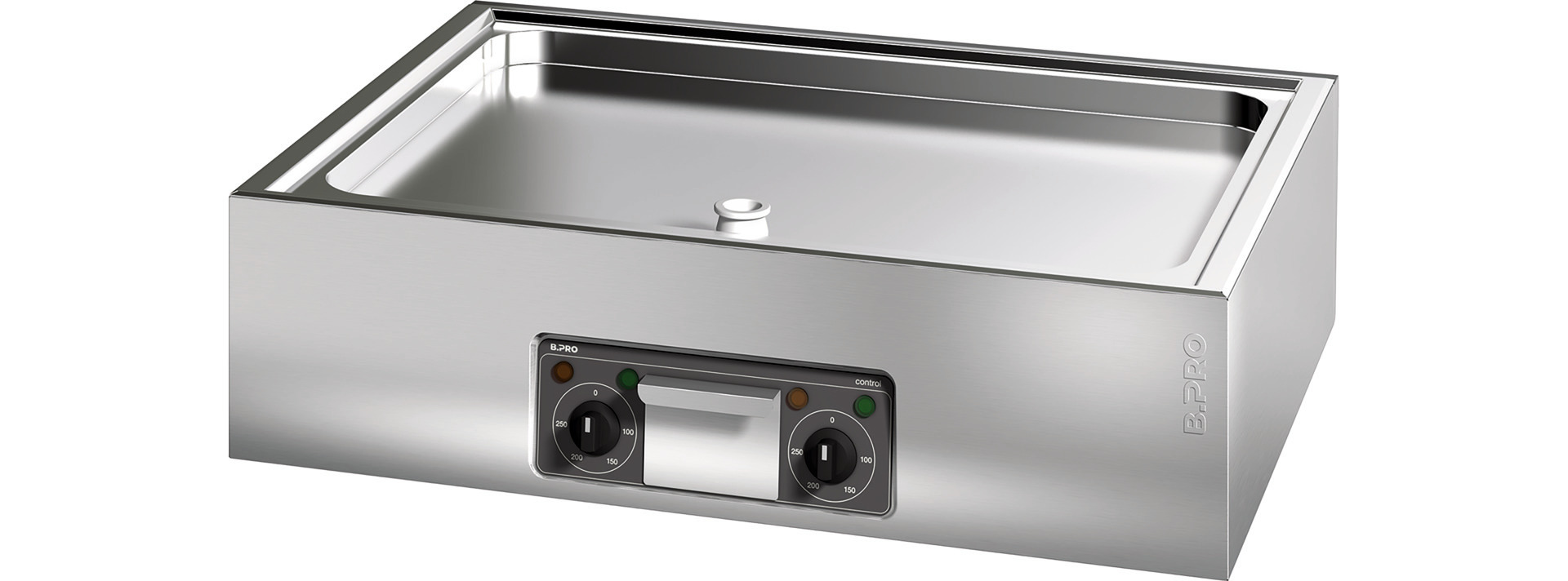 Elektro-Grillplatte glatt / 2 Heizzonen / Bratfläche 506 x 704 mm / Auftischgerät