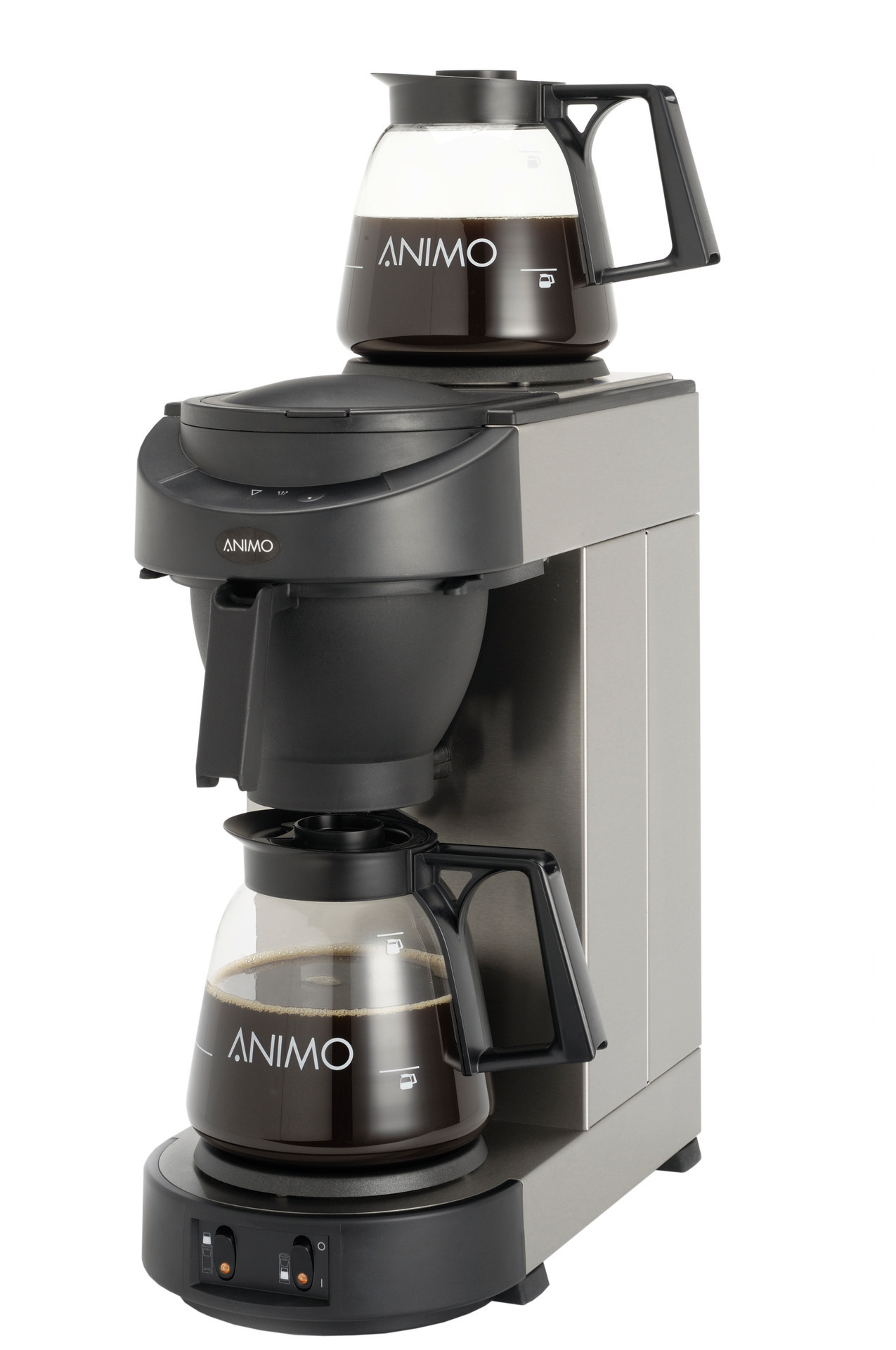 Filterkaffeemaschine 1,80 l schwarz mit 2 Glaskannen / ohne Wasseranschluss