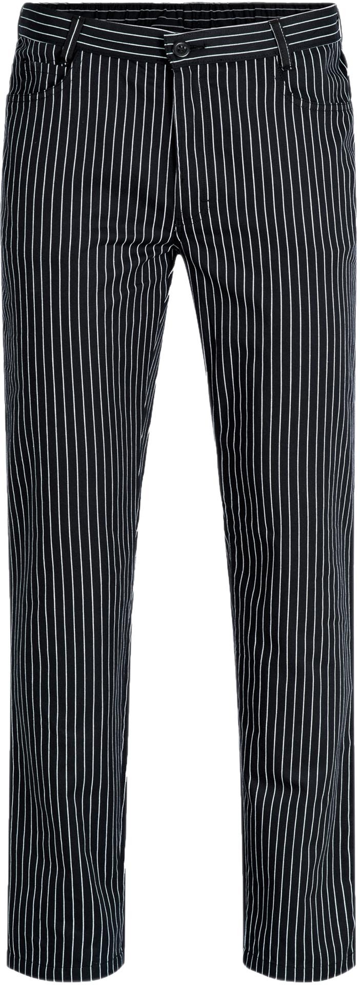 Herren-Hose "Five-Pocket" gestreift schwarz/ weiß Größe 42
