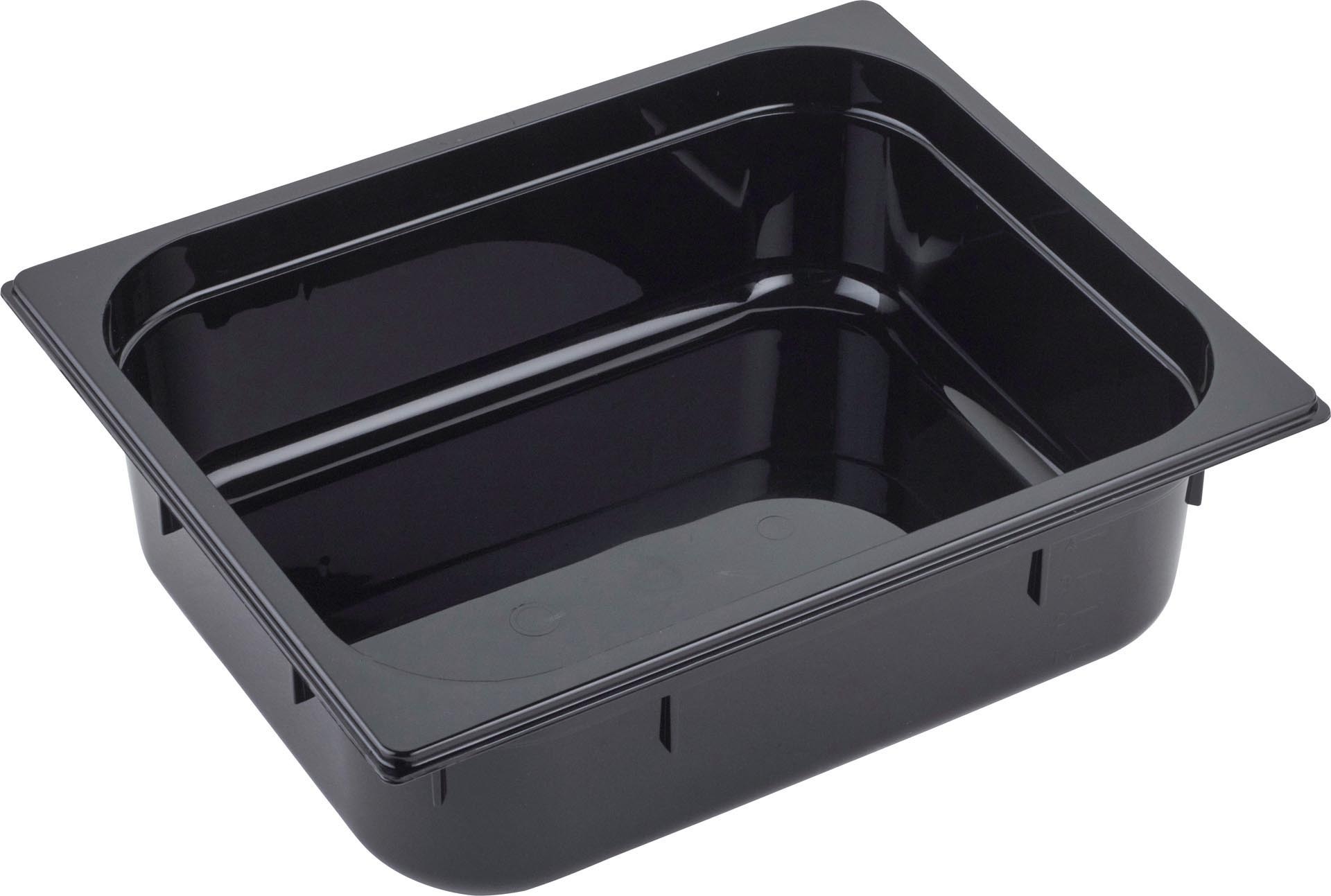 GN Behälter 1/2 Polycarbonat schwarz T: 100 mm 7,2 l
