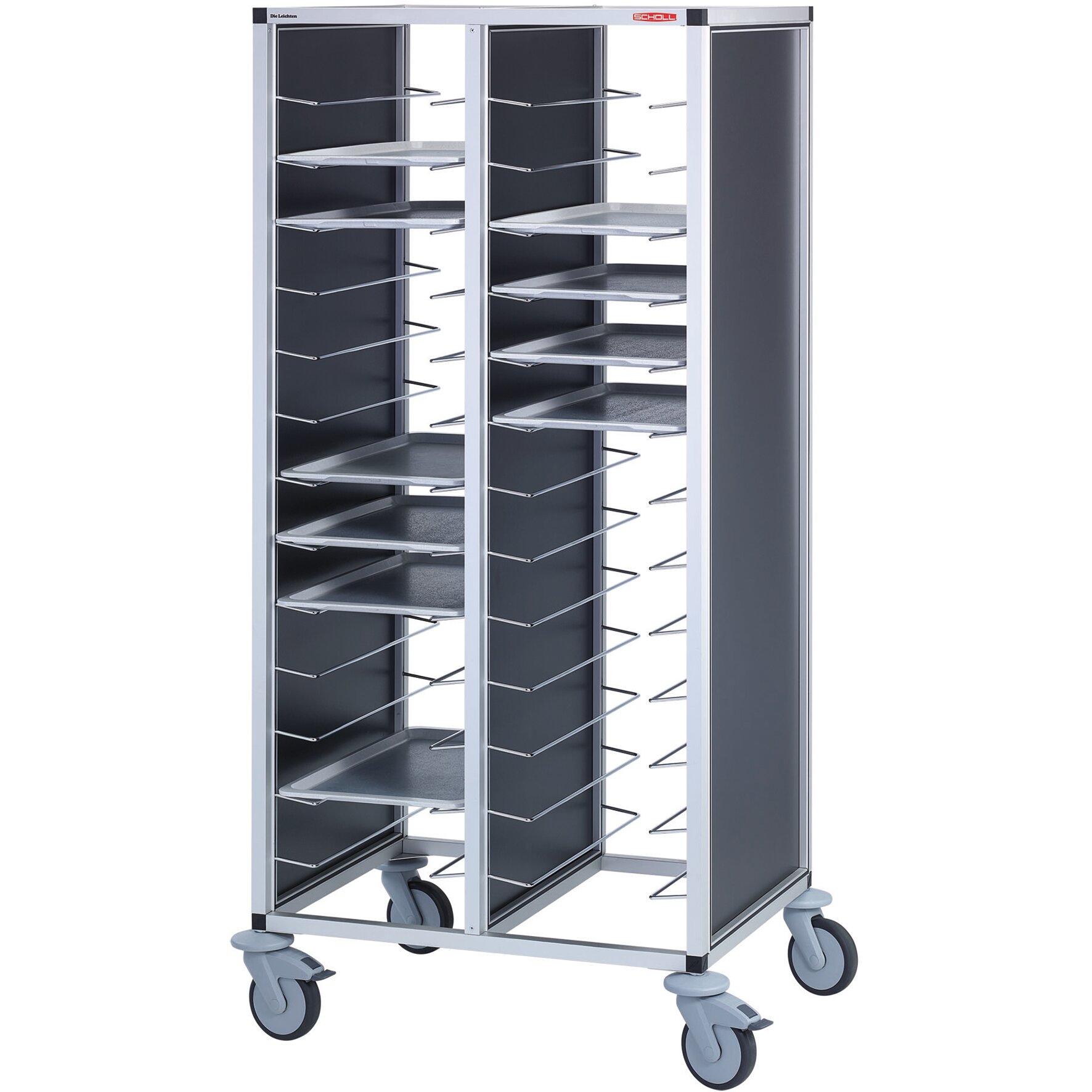 Tablett-Abräumwagen 2-teilig / für 28 GN-Tabletts / 175 mm Abstand