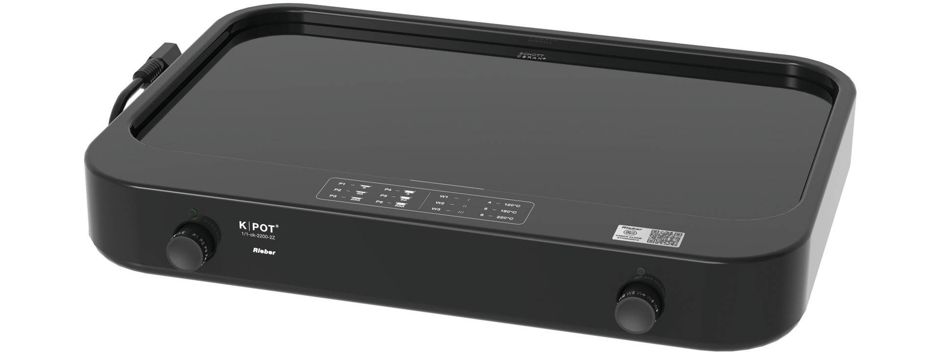 Auftischgerät K-POT 1/1 ck-2200 / 2 Zonen / schwarz