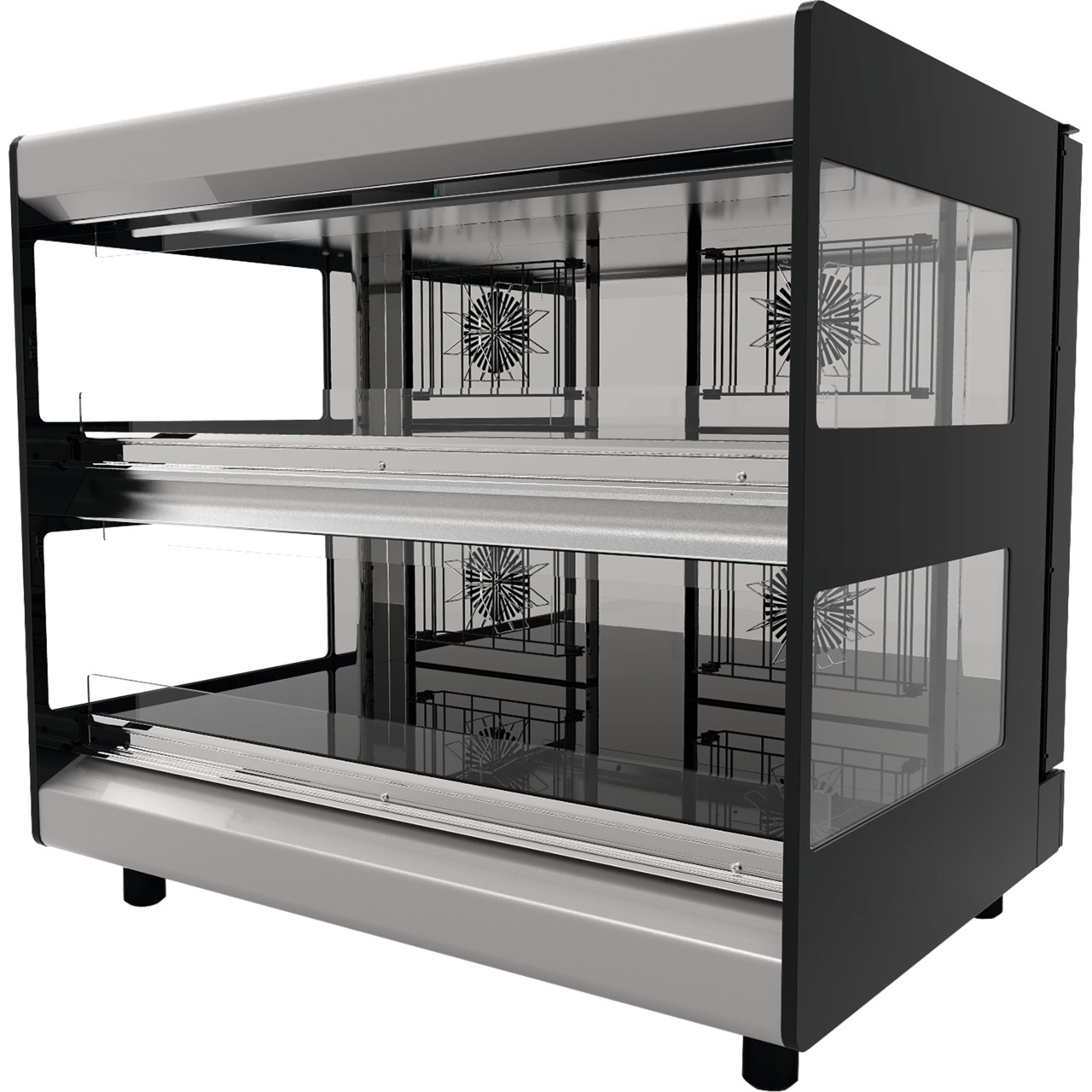 Speisenausgabevitrine Thekenaufsatz 2 Etagen / Zone 1000 / Türanschlag rechts