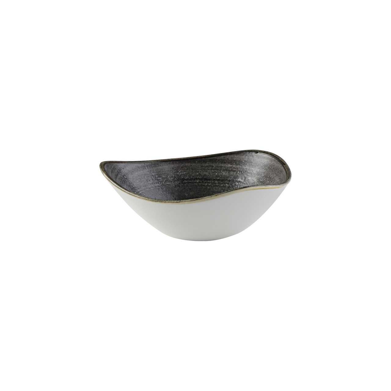 Stonecast Raw, Bowl Lotus dreieckig 185 mm / 0,37 l Black